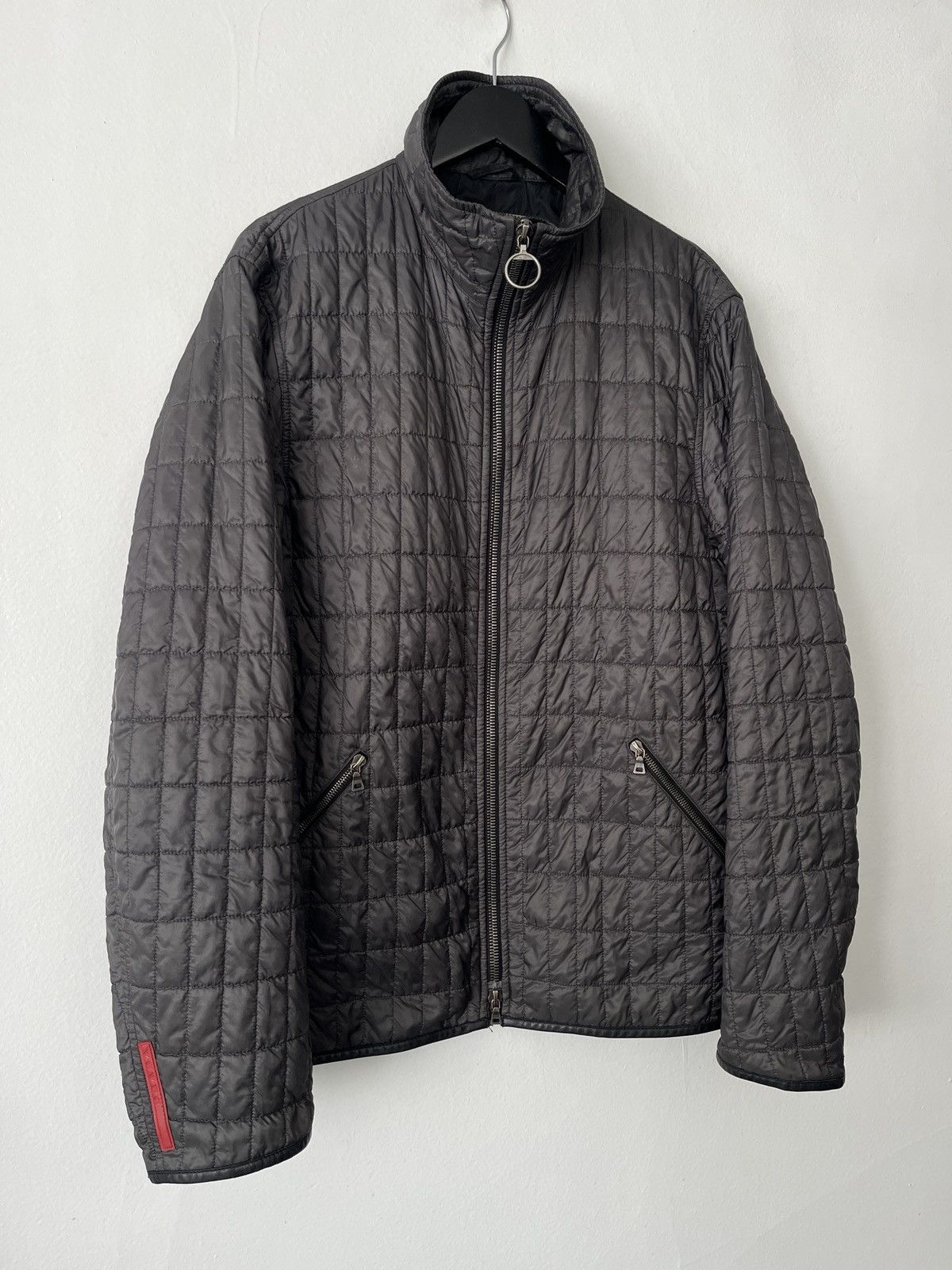 Prada FW03 Quilted Prada Sport Jacket Full Zip Red Tab Archive | Grailed