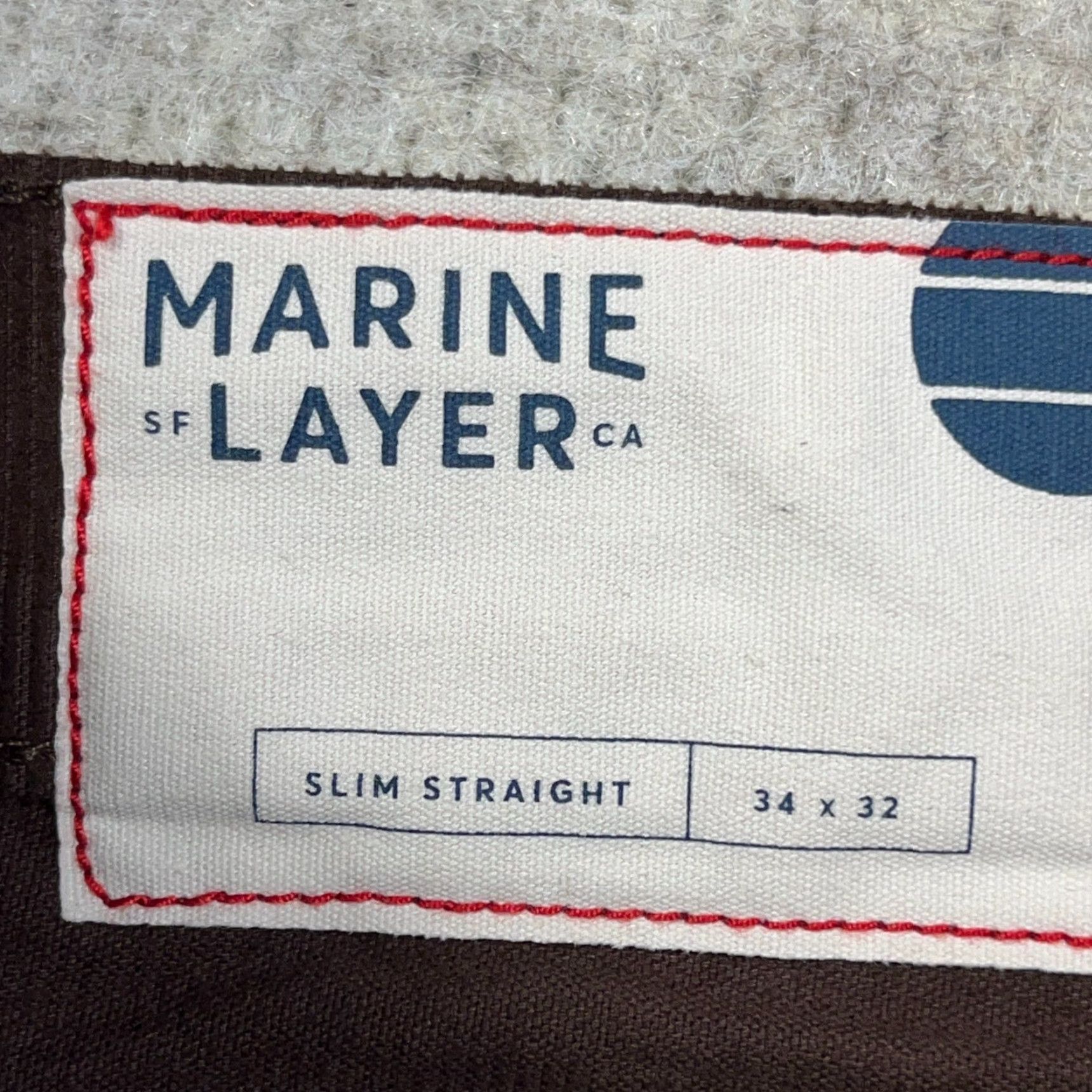 Marine Layer Marine Layer Pants Men 34x32 Slim Fit Straight Leg Corduroy Chino Brown Size US 34 / EU 50 - 4 Thumbnail