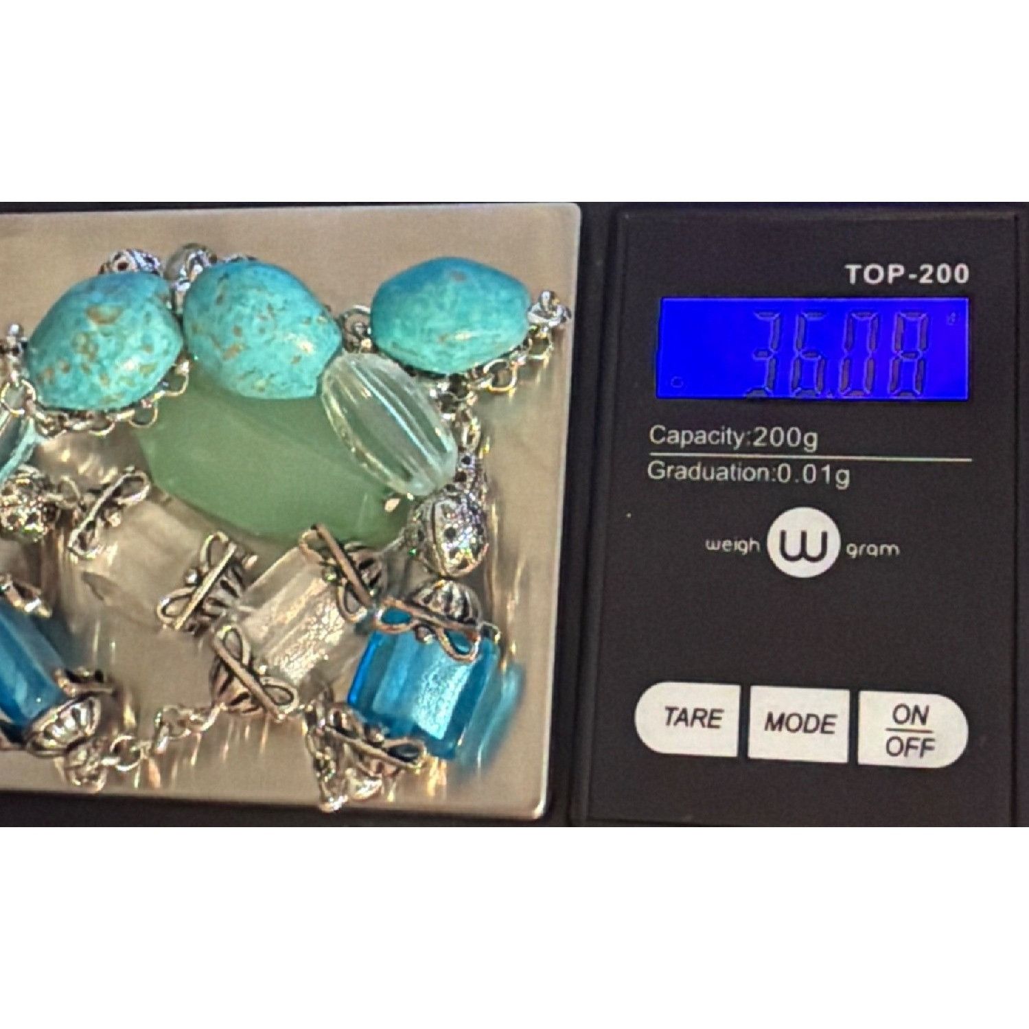 Other Vintage Avon Silver Tone Beaded Necklace Blue Green Pendant Size ONE SIZE - 7 Thumbnail