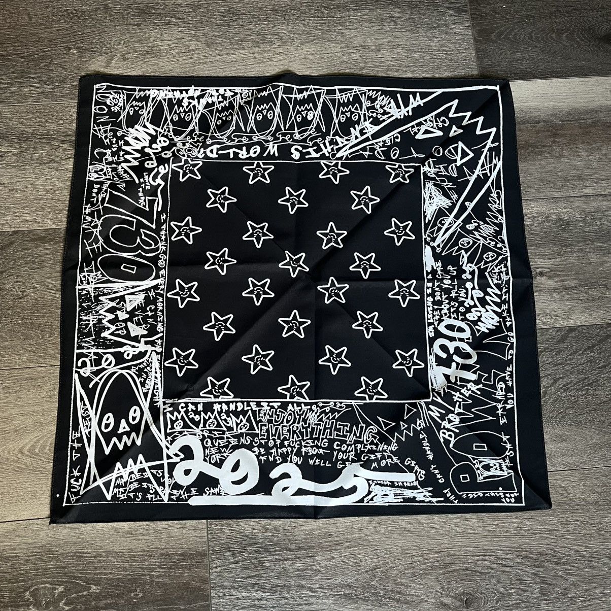 Asspizza New Asspizza 730 Exclusive Bandana Black White Stars Size ONE SIZE - 1 Thumbnail