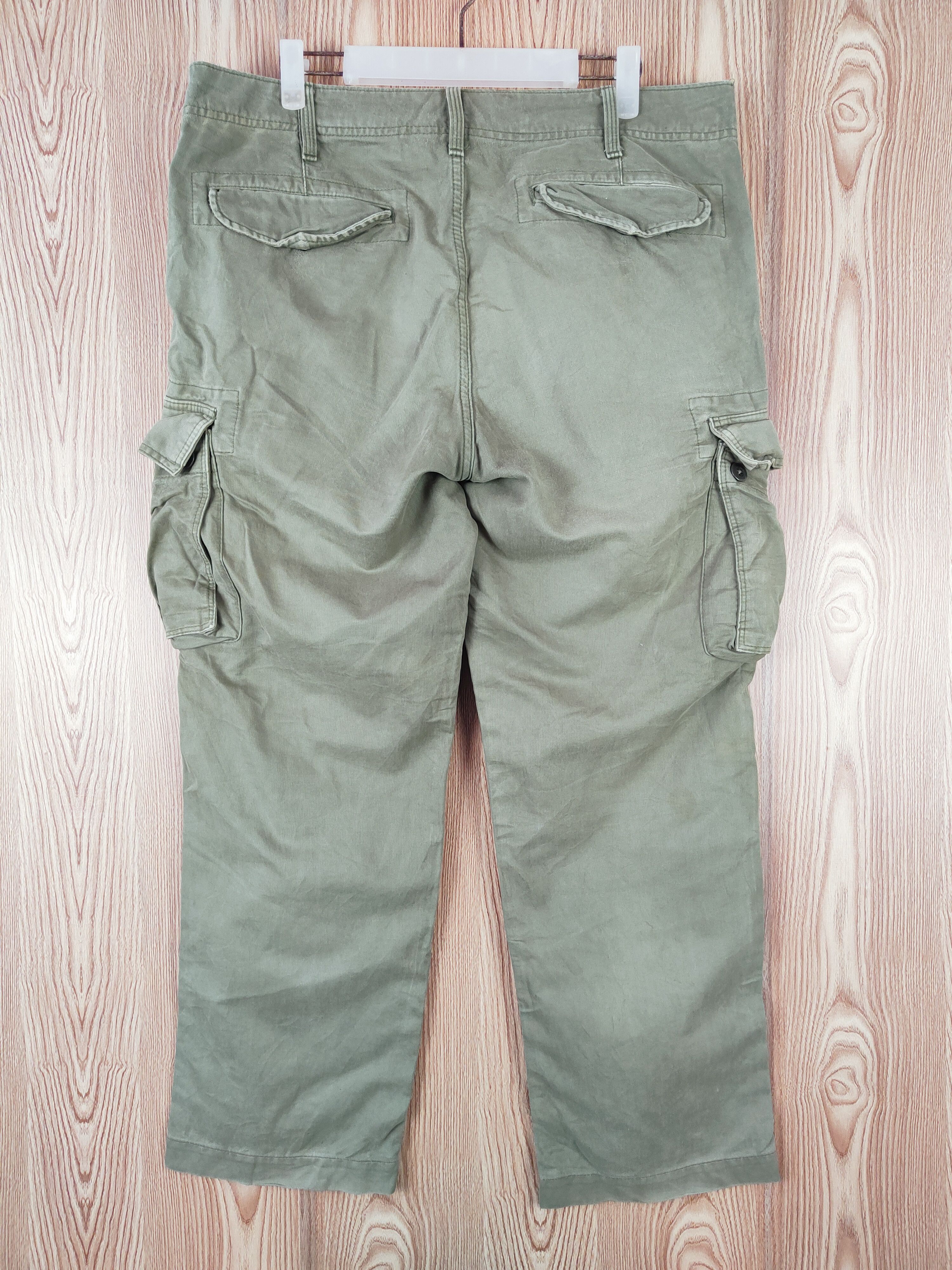 Japanese Brand Uniqlo Green Faded Multipocket Tactical Cargo Pants #W910 Size US 36 / EU 52 - 8 Thumbnail