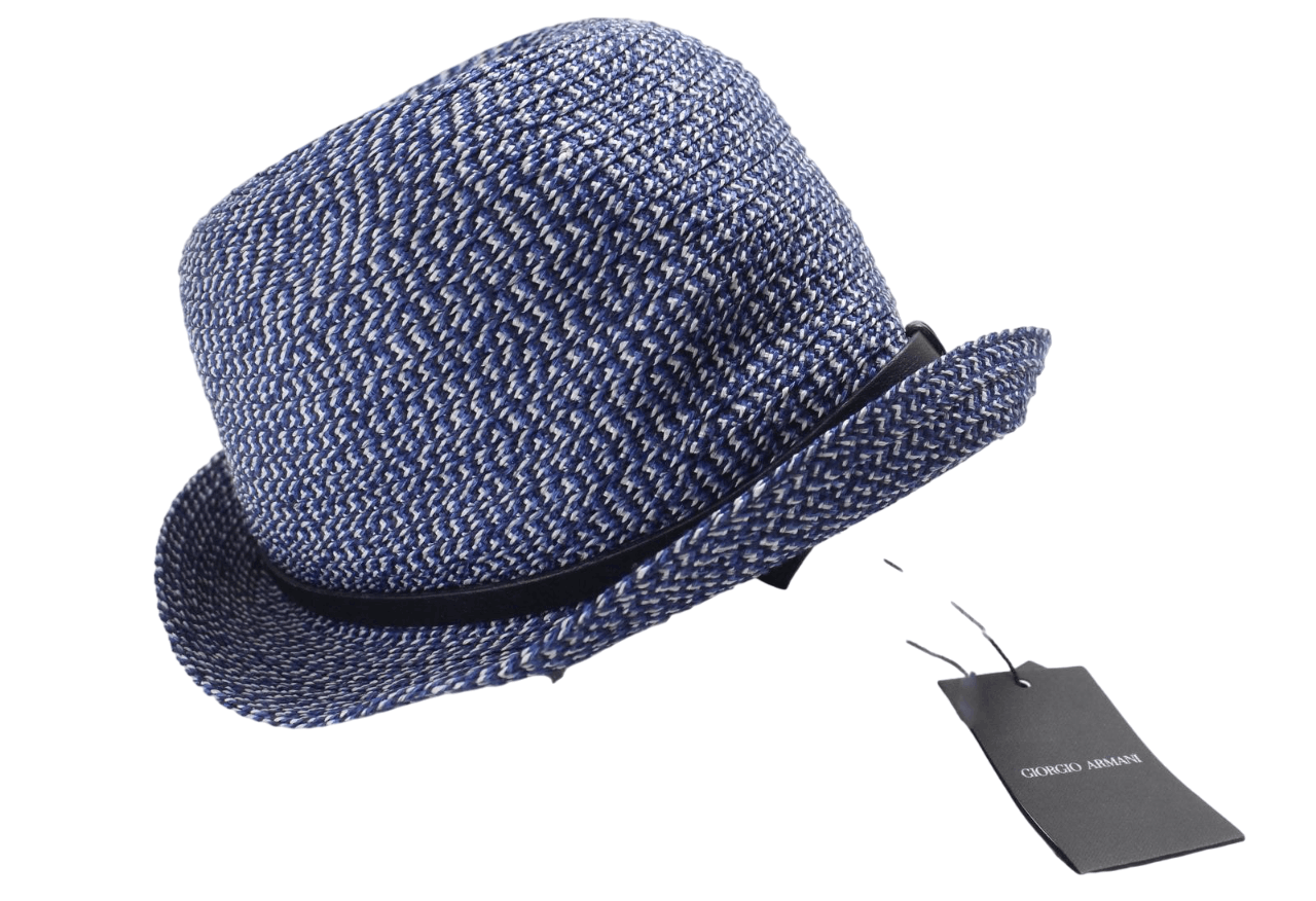 Giorgio Armani GIORGIO ARMANI Hat Men's 57 CM Braided Lamb Leather Detail Size ONE SIZE - 1 Thumbnail