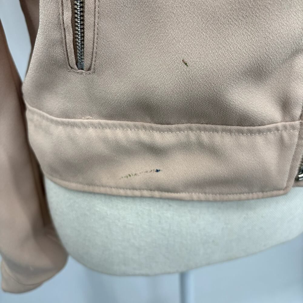 Kenneth Cole Kenneth Cole New York Women's Tan Moto Jacket Size S Long Sleeve Zippered Baddie Size S / US 4 / IT 40 - 3 Thumbnail