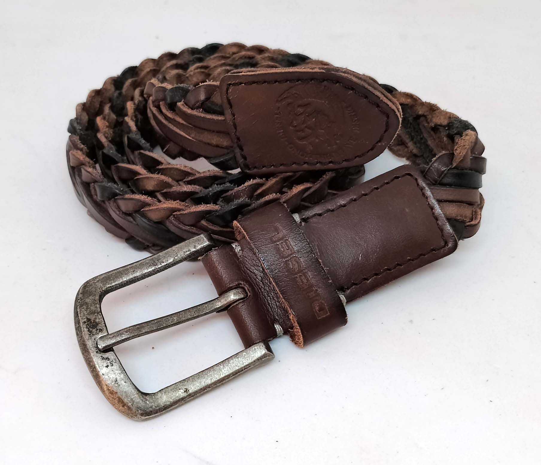Diesel Brown Leather Diesel Braided Belt Size 100/40 Size ONE SIZE - 2 Thumbnail