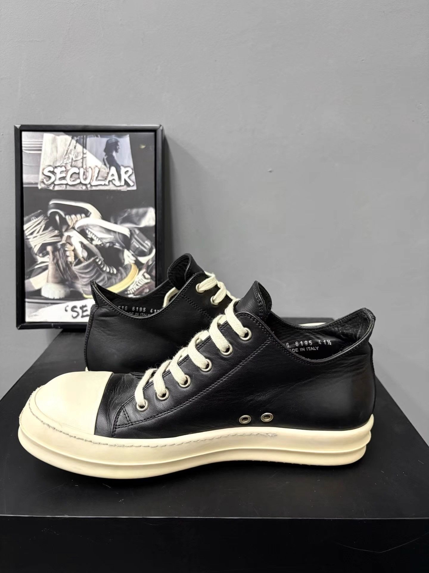 Rick Owens Rick Owens Classic Black White Low Sneakers K34 Size US 8.5 / EU 41-42 - 5 Thumbnail