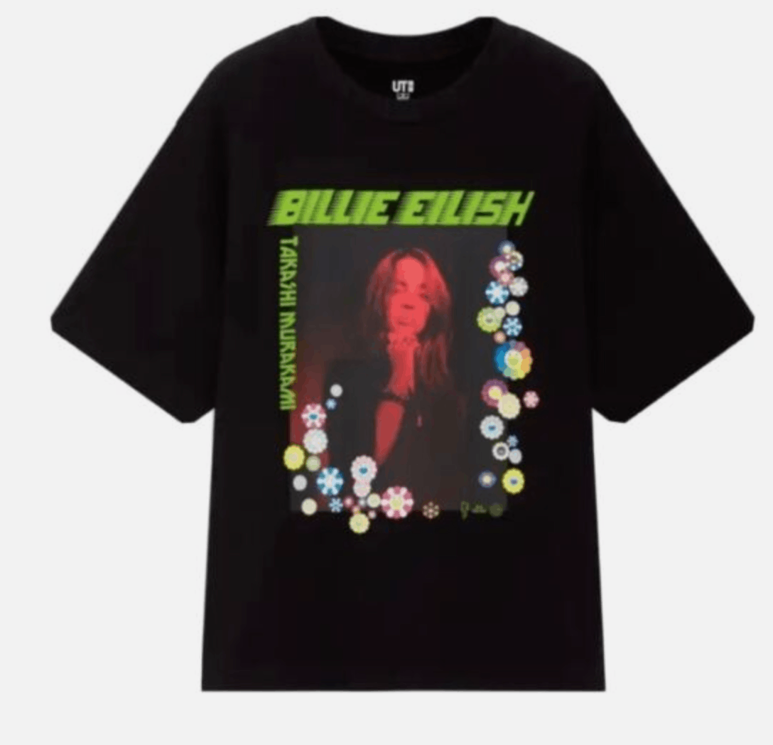 Billie Eilish Billie Eilish Takashi Murakami Uniqlo Black Tee Large flower Size US L / EU 52-54 / 3 - 2 Thumbnail