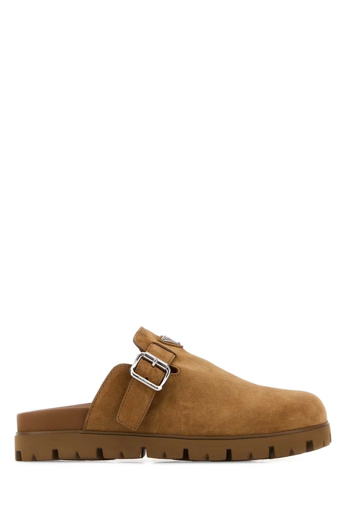 Prada Camel Suede Slippers Size US 12 / EU 45 - 1 Thumbnail