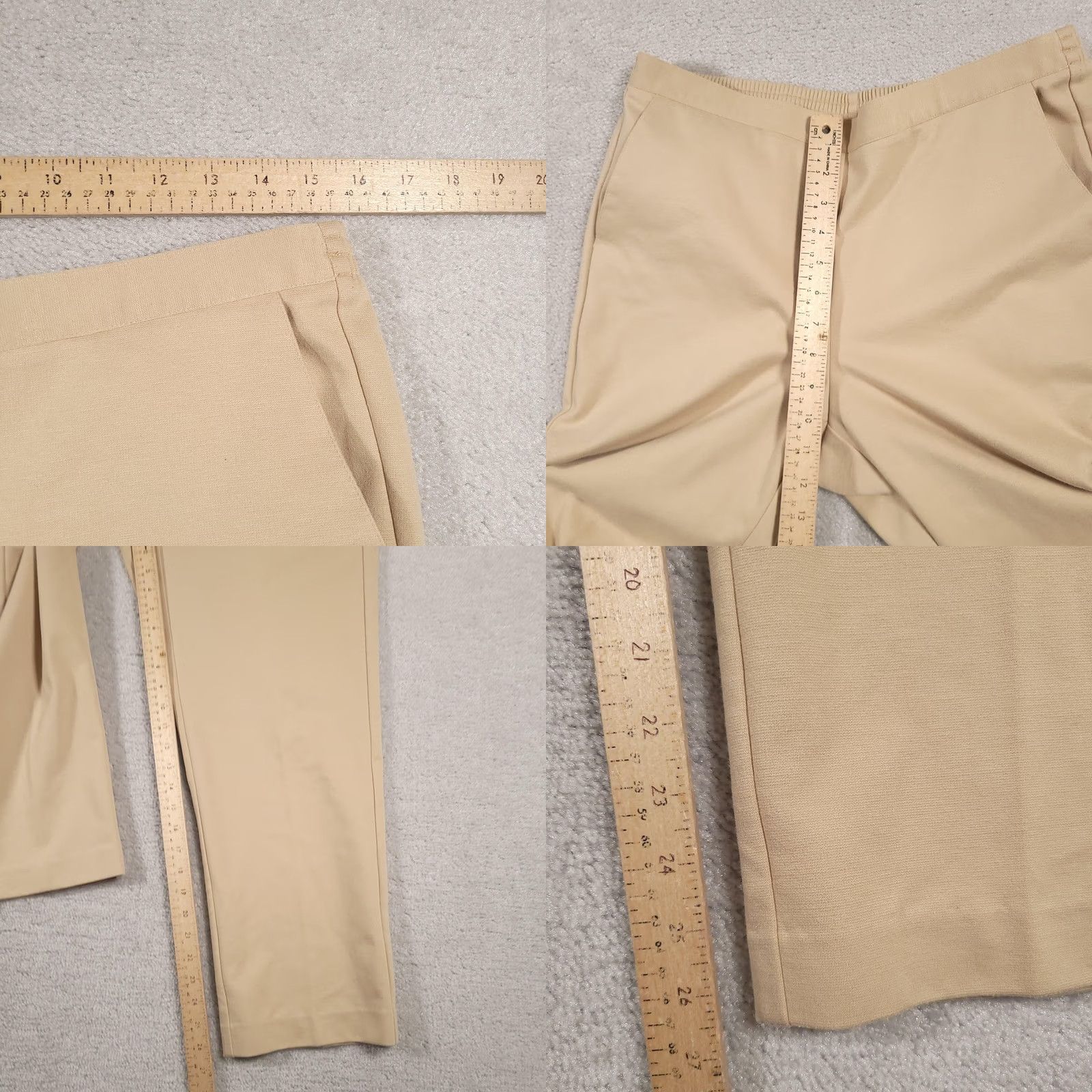 Vintage Alfred Dunner Pants Womens 10 Beige Straight Leg Pull On Pockets Stretch Comfort Dress Pants Size 32" / US 10 / IT 46 - 8 Thumbnail