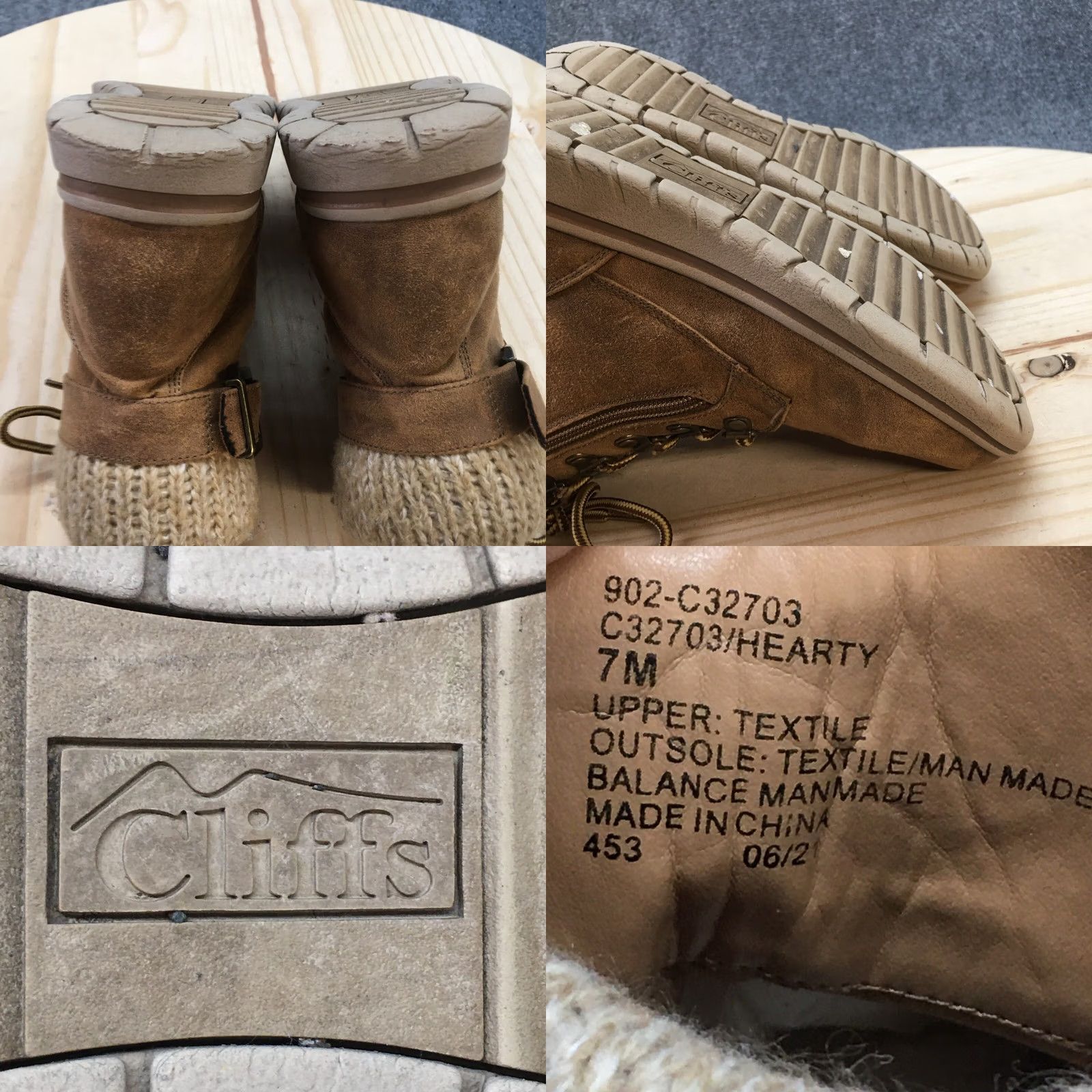 Vintage Cliffs by White Mountain Hearty Boots Womens 7 M Ankle Bootie Brown Faux Leather Size US 7 / IT 37 - 9 Thumbnail