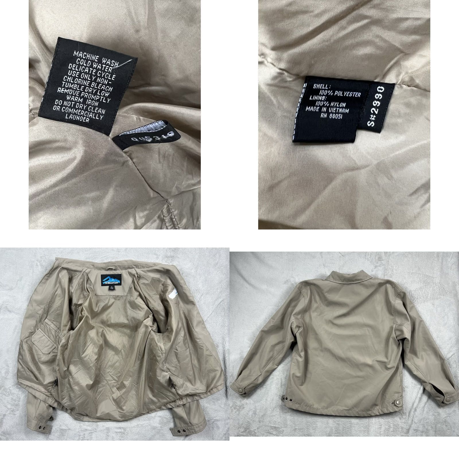 Vintage Tri Mountain Men Lightweight Windbreaker Jacket M Tan Beige Zip Front Outdoor Shell Size US M / EU 48-50 / 2 - 8 Thumbnail