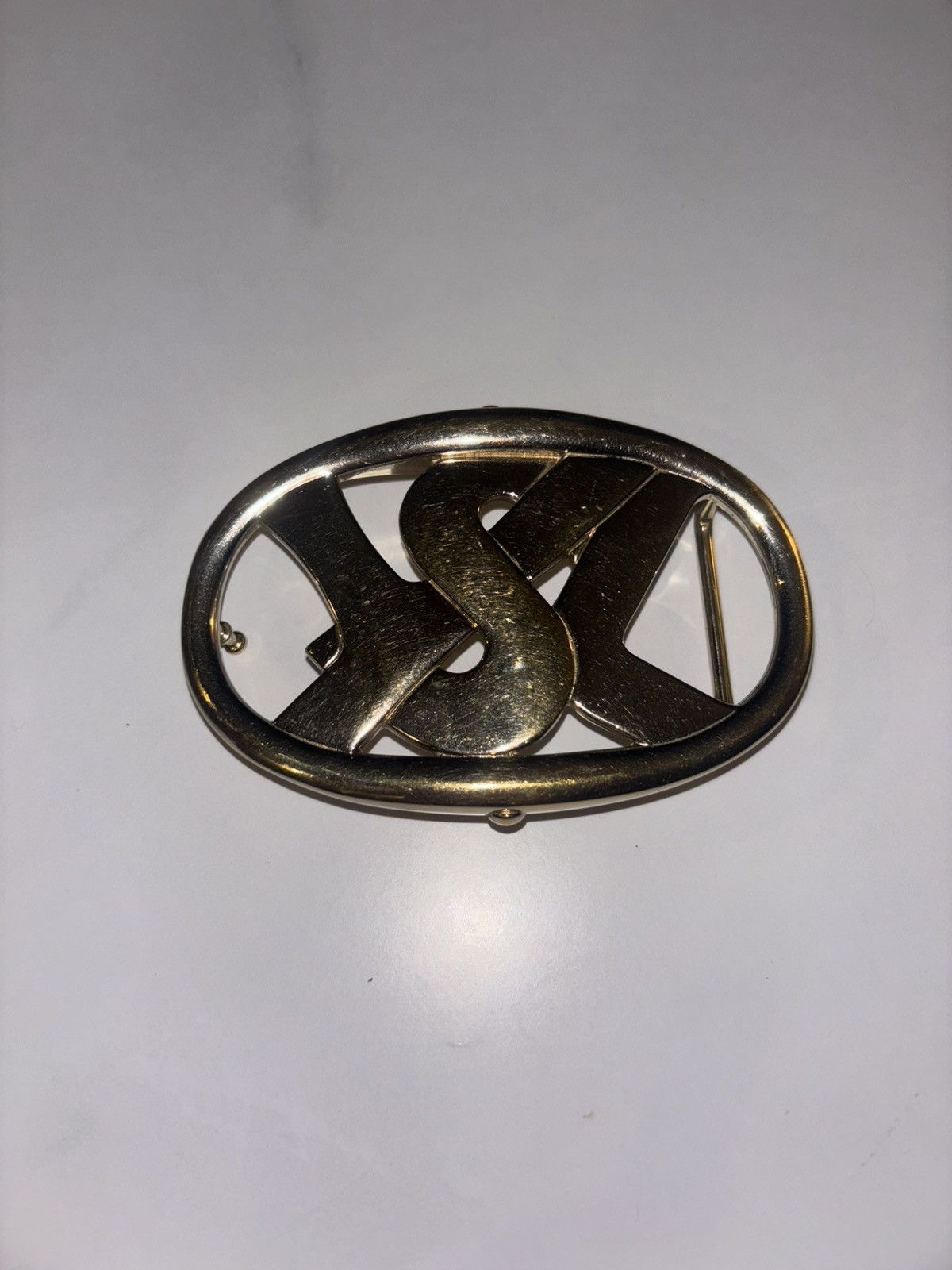 Yves Saint Laurent YVES SAINT LAURENT YSL BIG LOGO BELT Size 34 - 3 Thumbnail
