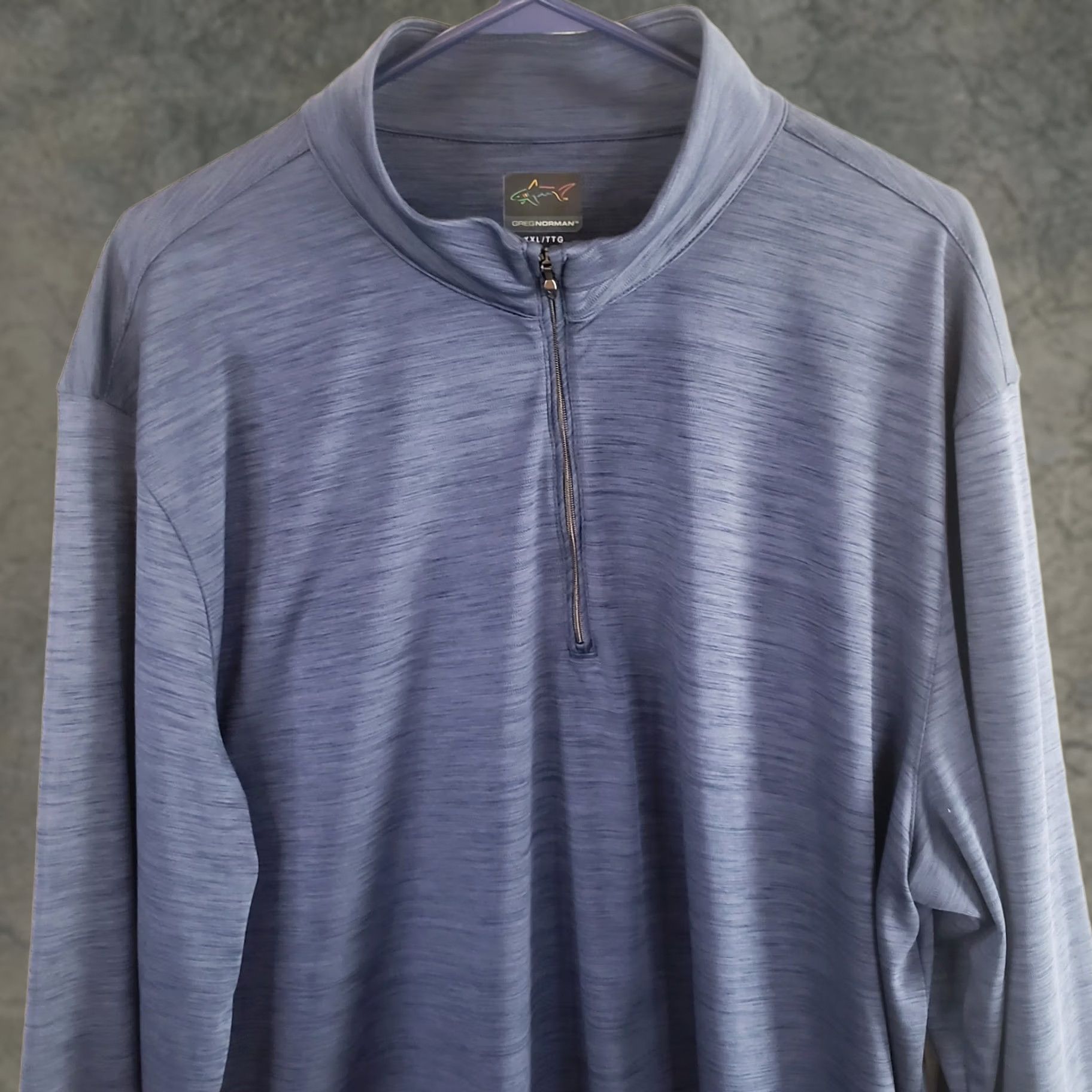 Vintage Greg Norman 1/4 Zip Pullover Long Sleeve Heathered Blue 2XL Mens Shirt Casual Activewear Size US XXL / EU 58 / 5 - 1 Thumbnail