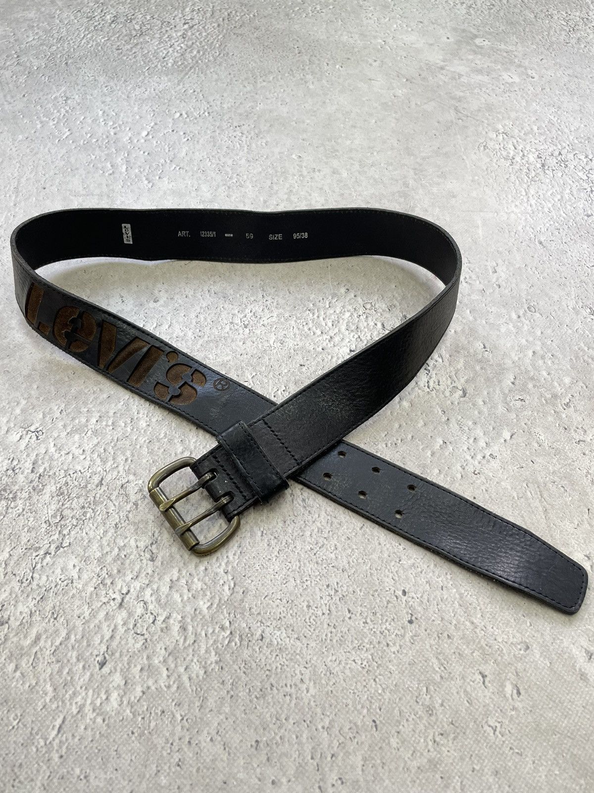VINTAGE Y2K PUNK LEATHER AVANT GARDE LEVIS LEATHER BELT