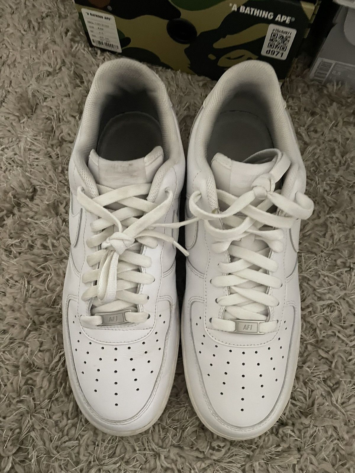 Nike Nike Air Force 1 Low Triple White Size US 12 / EU 45 - 5 Thumbnail