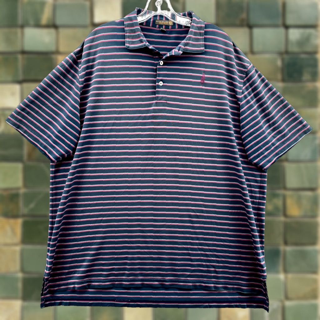 Peter Millar Peter Millar Polo Shirt Mens XL Blue Striped Summer Comfort Golf Performance 90s Size US XL / EU 56 / 4 - 1 Thumbnail