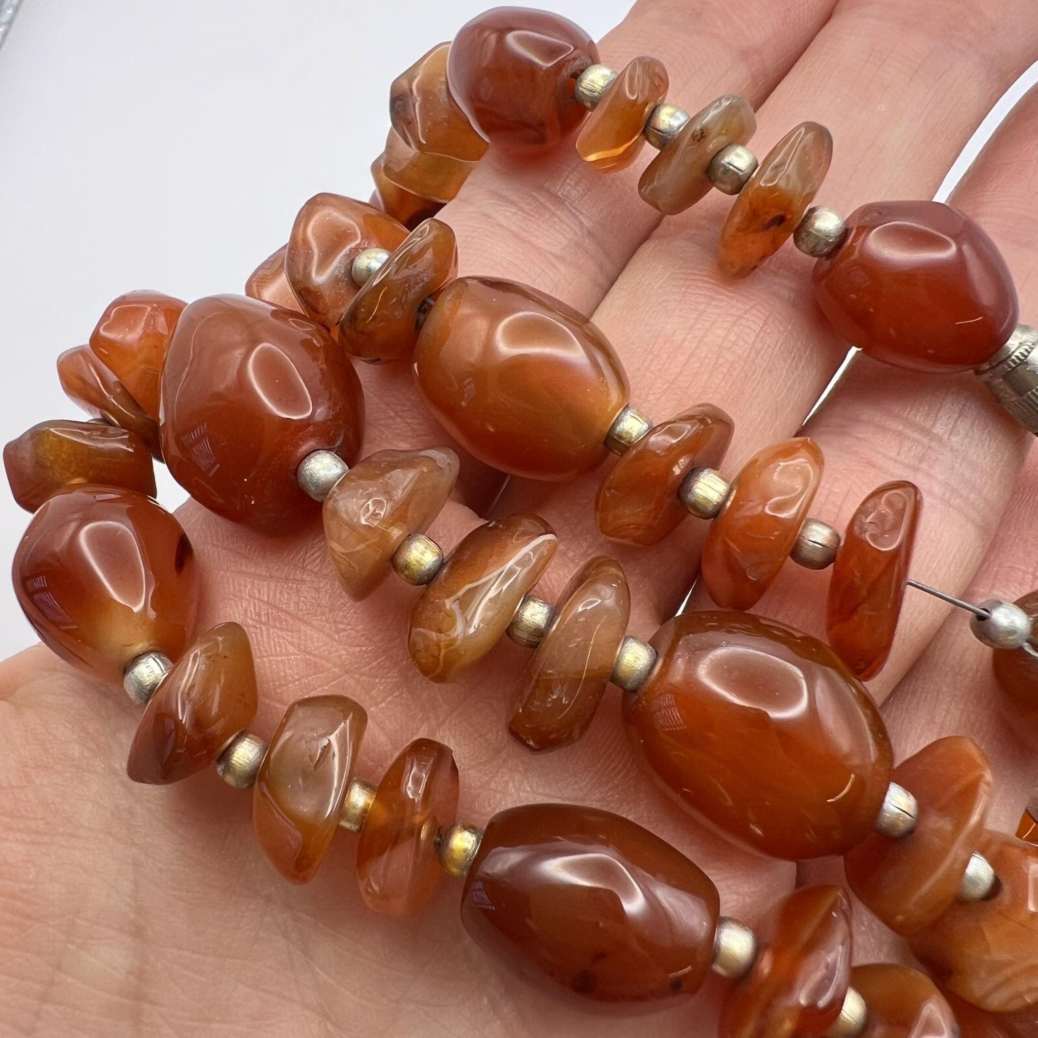Vintage Vintage Jewelry Beads Necklace Caramel Cornelian Natural Size ONE SIZE - 7 Thumbnail