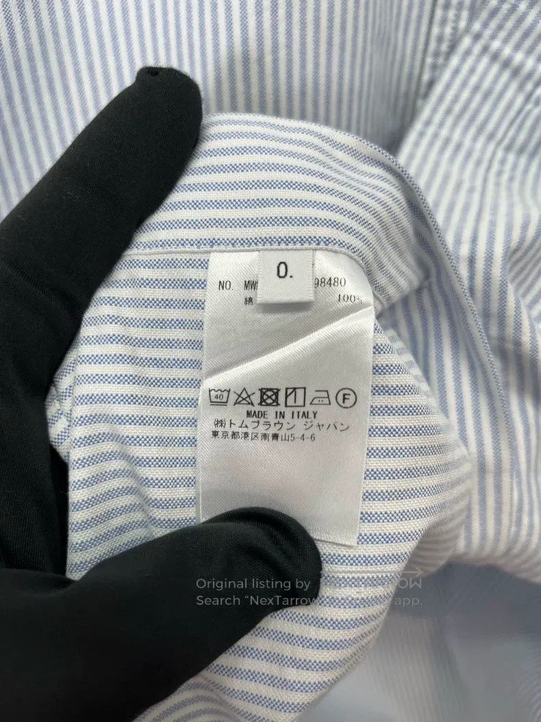 Thom Browne Thom Browne Blue Striped Shirt Size US XS / EU 42 / 0 - 7 Thumbnail