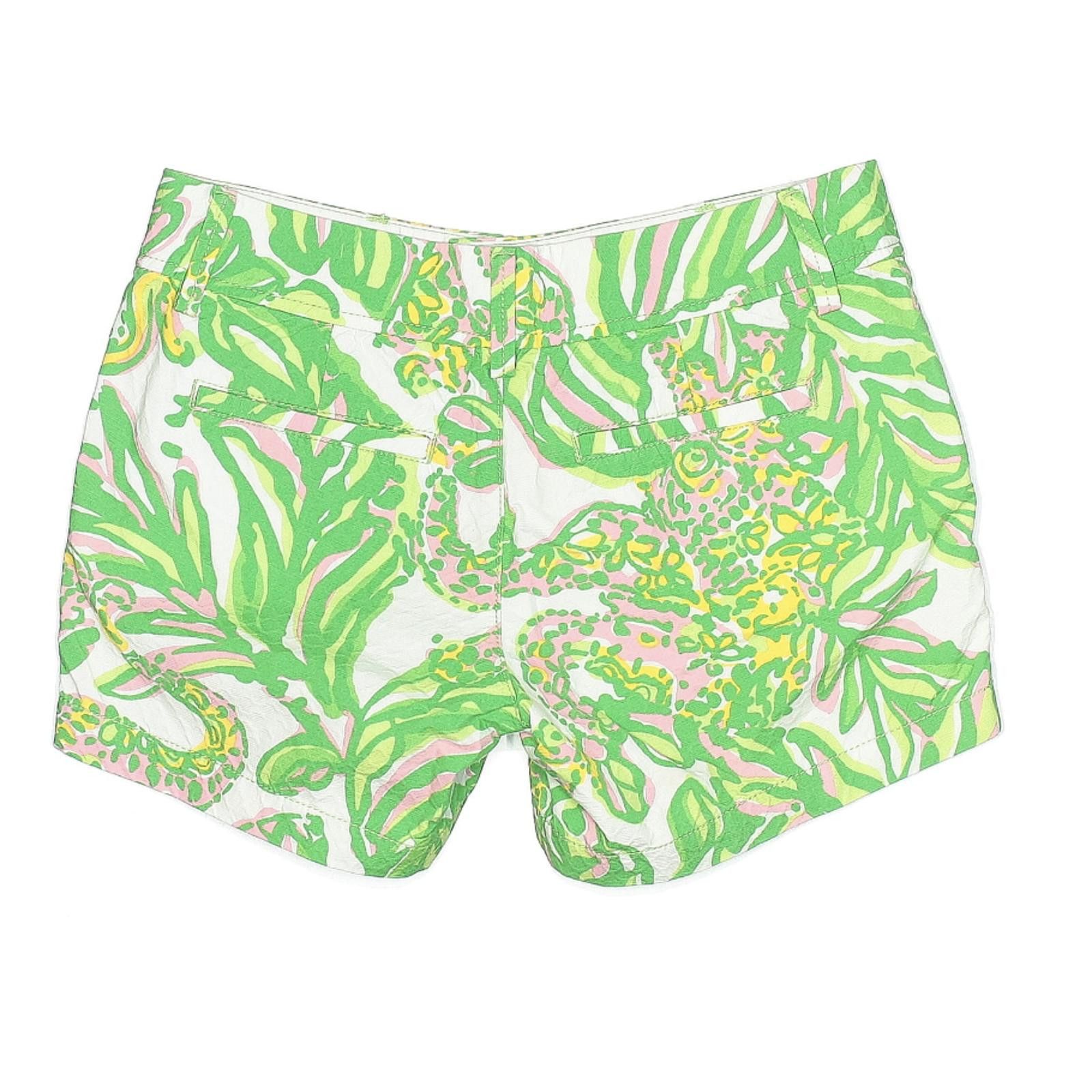 Other Lilly Pulitzer Pink Green Cotton Shorts Size 0 Size 25" / US 0 / IT 36 - 2 Thumbnail