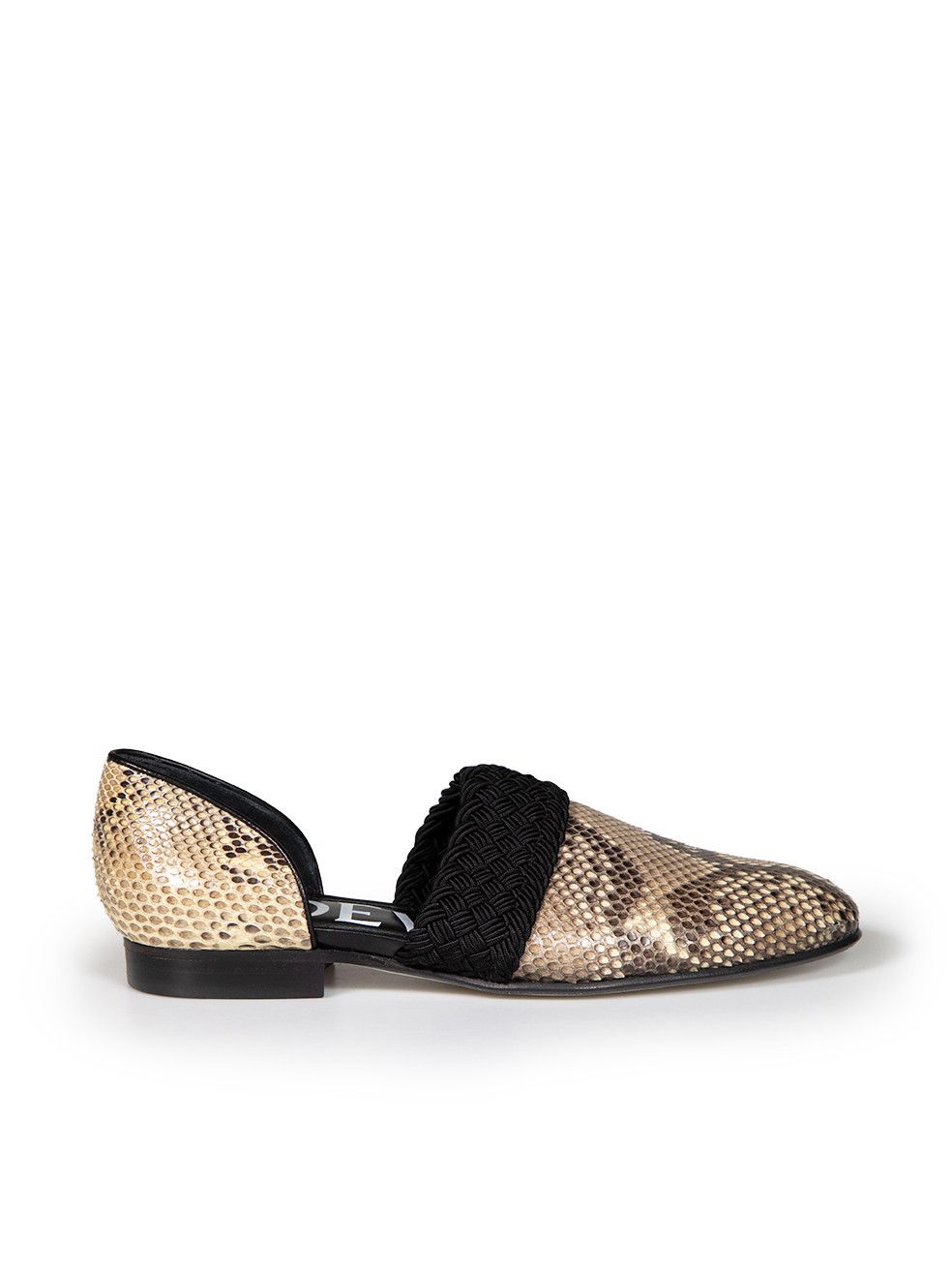 image of Loewe Brown Python Leather Woven Low Heel Shoes, Women's (Size 7)