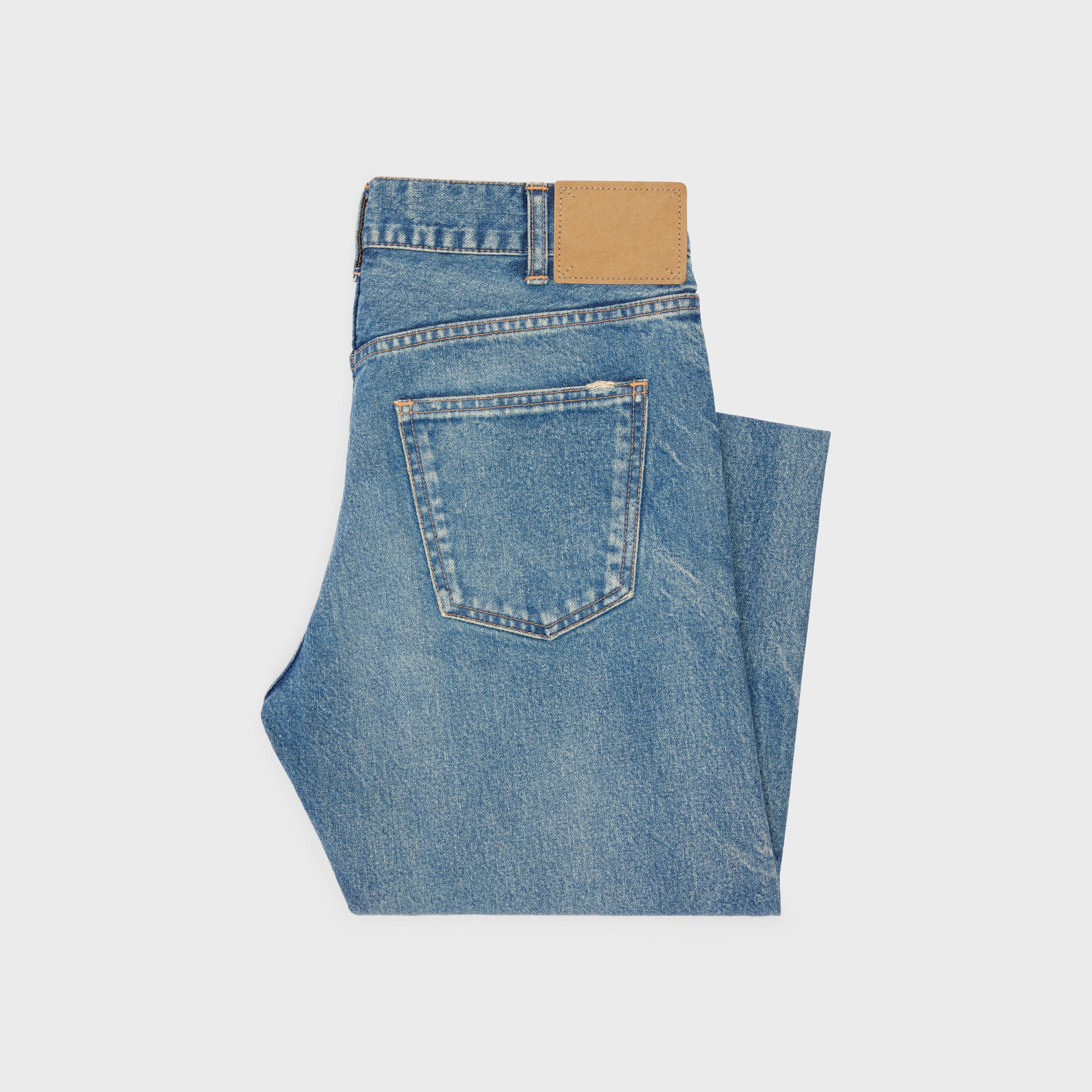 Celine o1w1db11124 Crystal-Rinse Polly Denim Jeans in Blue Size 31" - 2 Thumbnail