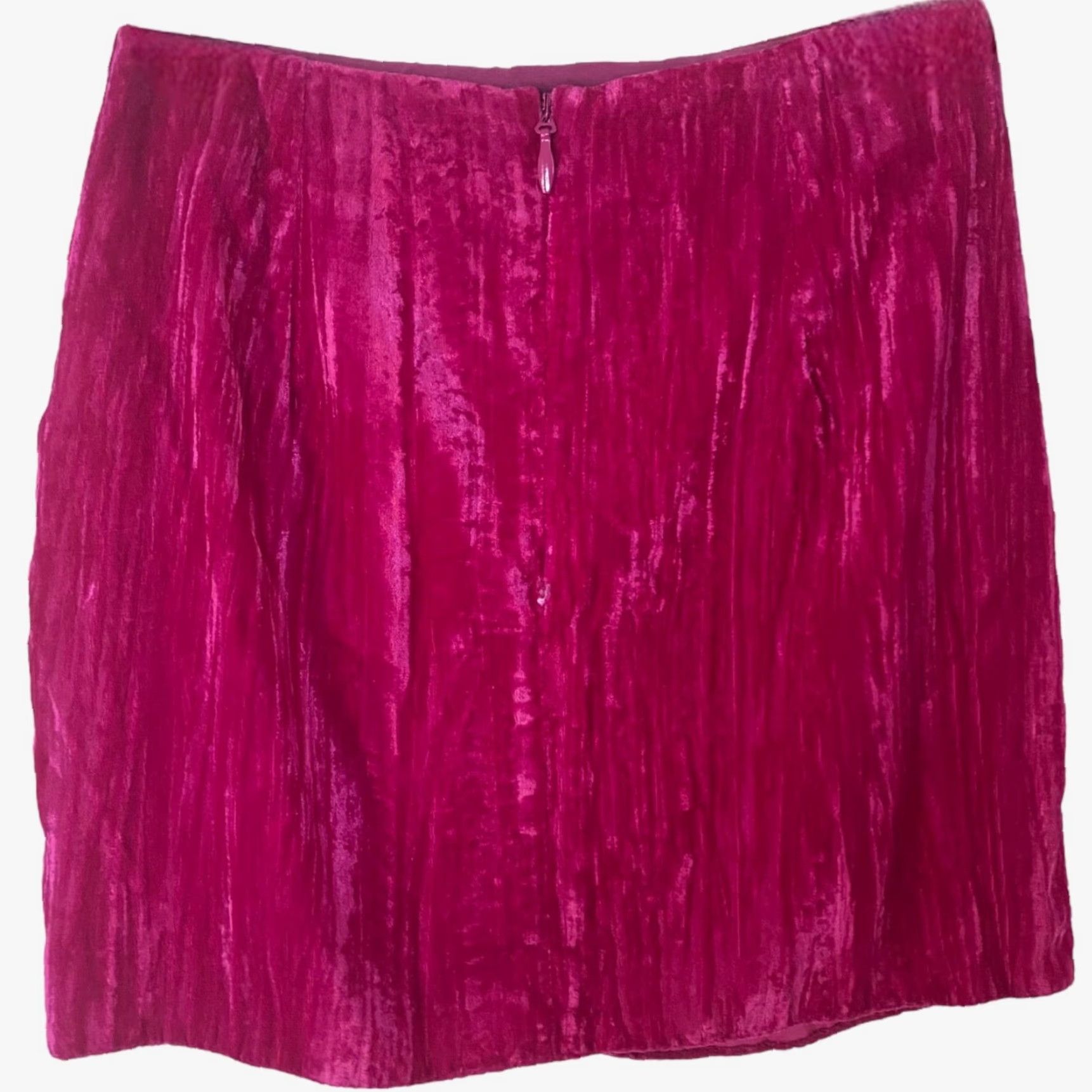 Topshop Topshop Velvet Drape Mini Skirt Women's Petite Size 2 Hot Pink High-Waisted Size 26" / US 2 / IT 38 - 4 Thumbnail