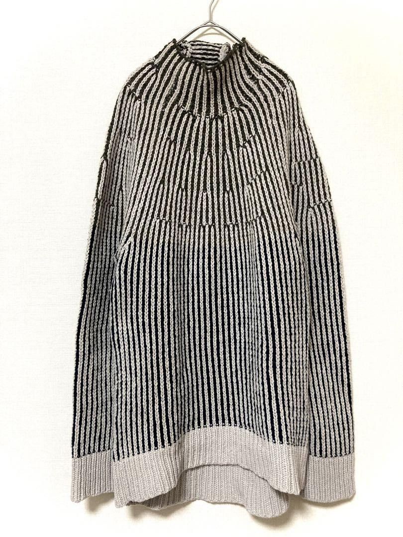 image of Dries Van Noten Vintage And Nordic Green/blue Ombré Wool Sweater, Men's (Size Medium)