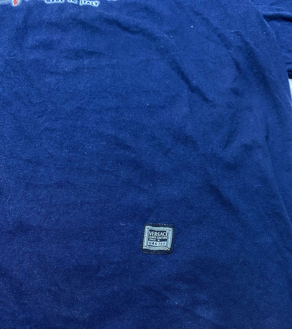 Versace Vintage Y2K Versace Jeans Couture Big Logo T-Shirt Navy Blue Size US L / EU 52-54 / 3 - 3 Thumbnail