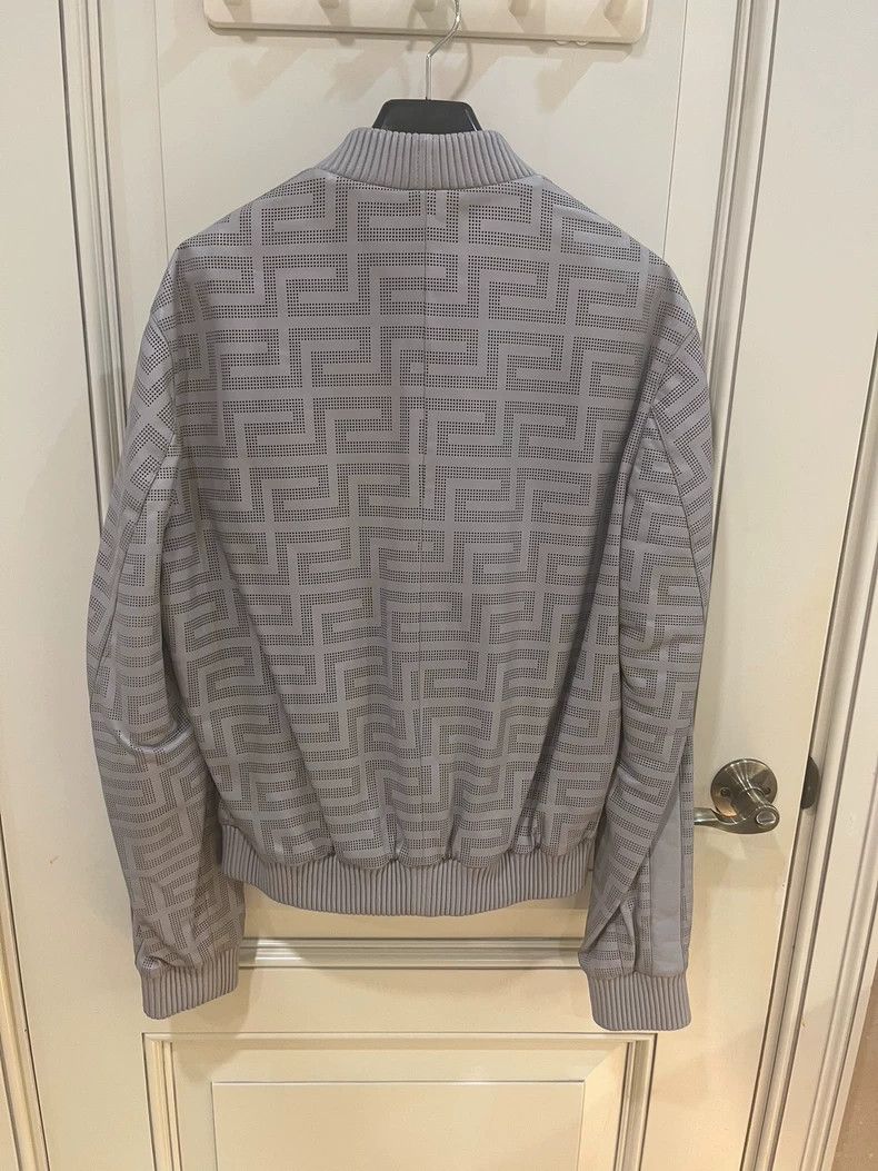 Versace Versace Graphic grey leather jacket with a slim fit Size US M / EU 48-50 / 2 - 5 Thumbnail