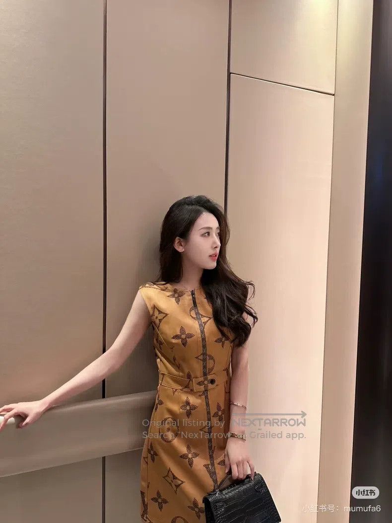 Louis Vuitton Louis Vuitton Sleeveless dress with full logo in brown pri Size XXS / US 00 / IT 34 - 8 Thumbnail