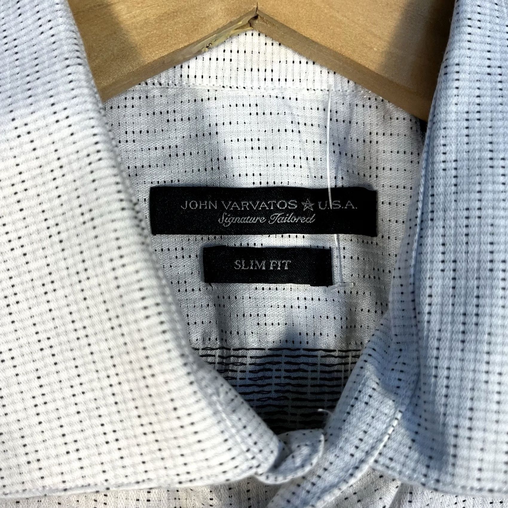 John Varvatos John Varvatos Signature Tailored Plaid Button-Up Shirt Slim Fit Mens M White Cotton/Elastane Shirt Button-Up Slimming Size US M / EU 48-50 / 2 - 2 Thumbnail