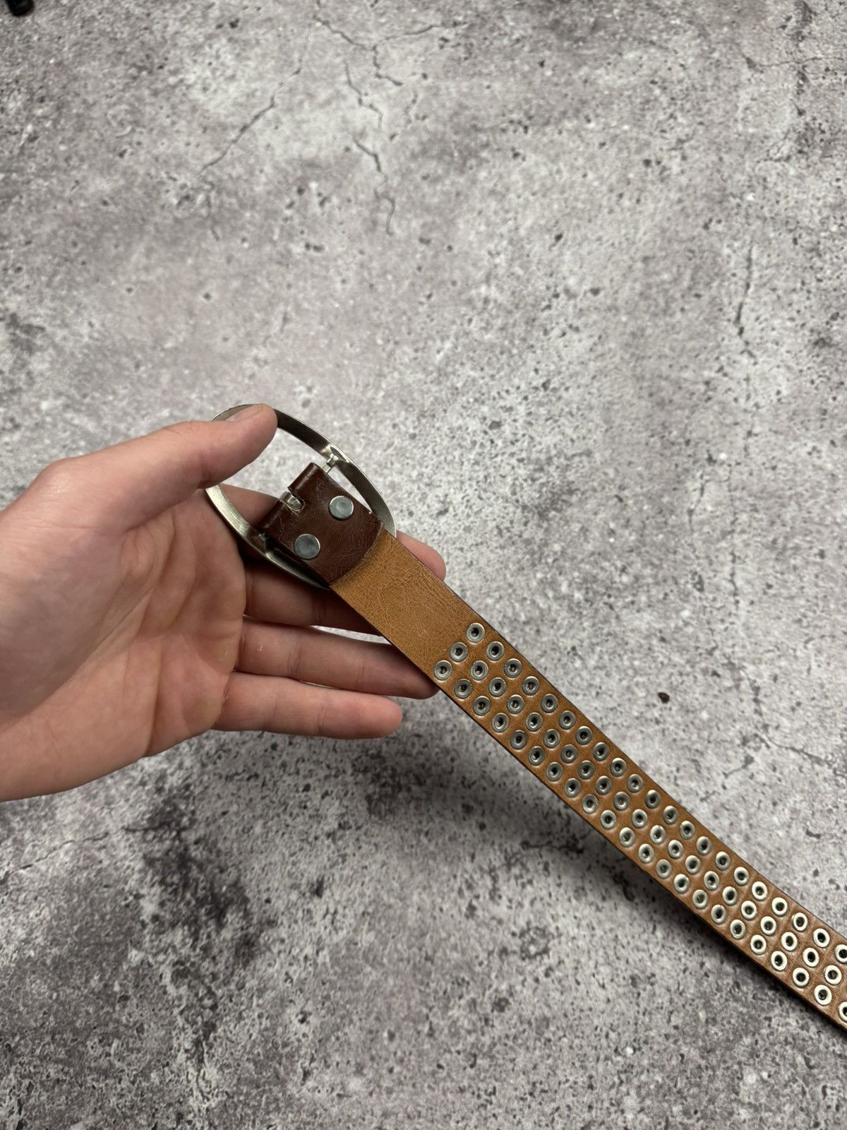 Japanese Brand 00's NUMBER NINE STYLE STUDDED LEATHER RARE Y2K BELT VINTAGE Size ONE SIZE - 5 Thumbnail