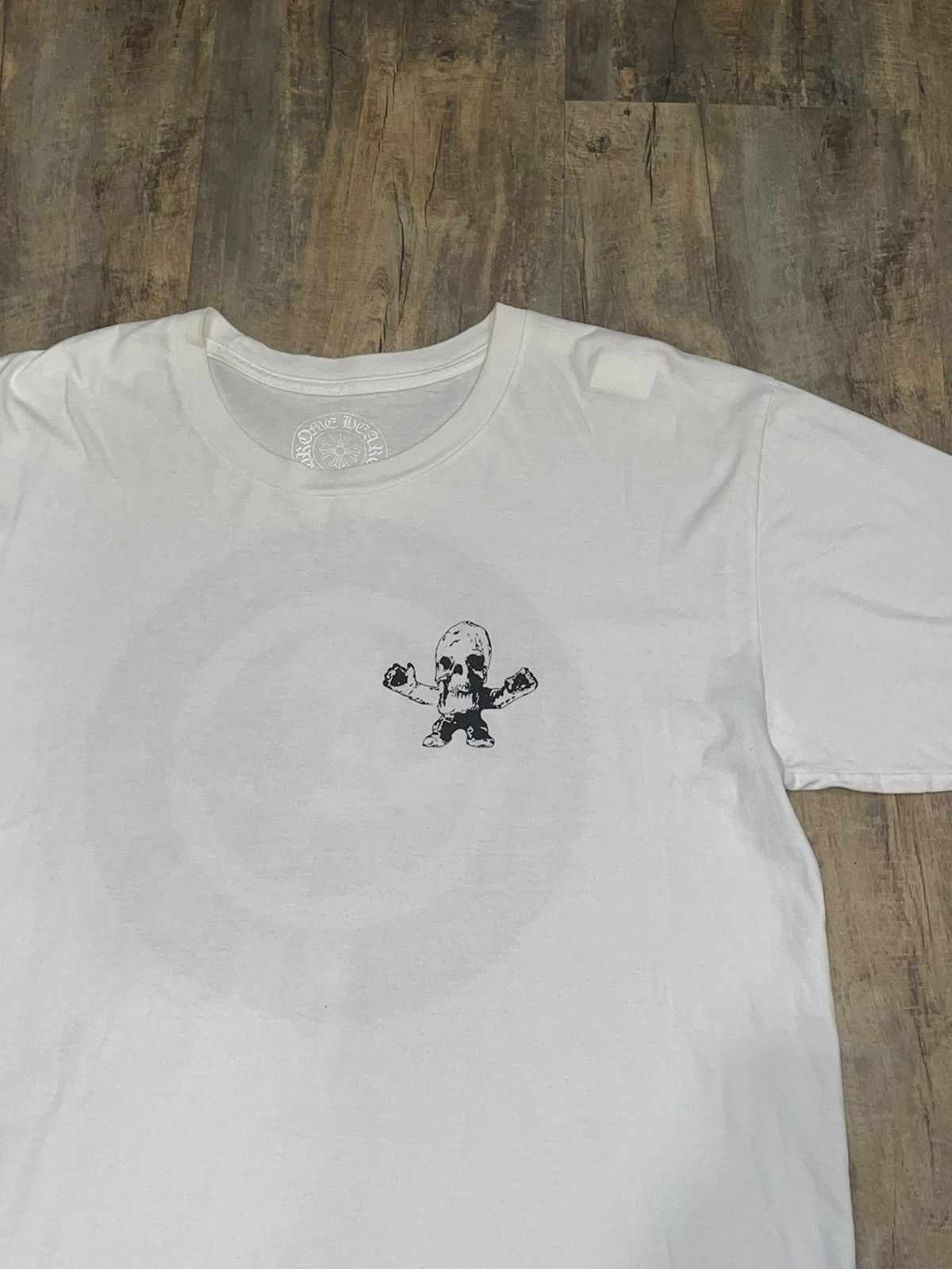 Chrome Hearts RARE Chrome Hearts Foti Circle Skeleton Logo White Tee Size US L / EU 52-54 / 3 - 6 Thumbnail