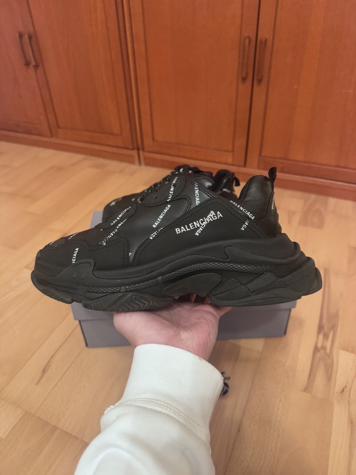 Balenciaga Balenciaga Triple S All-Over Black Size US 9 / EU 42 - 2 Thumbnail