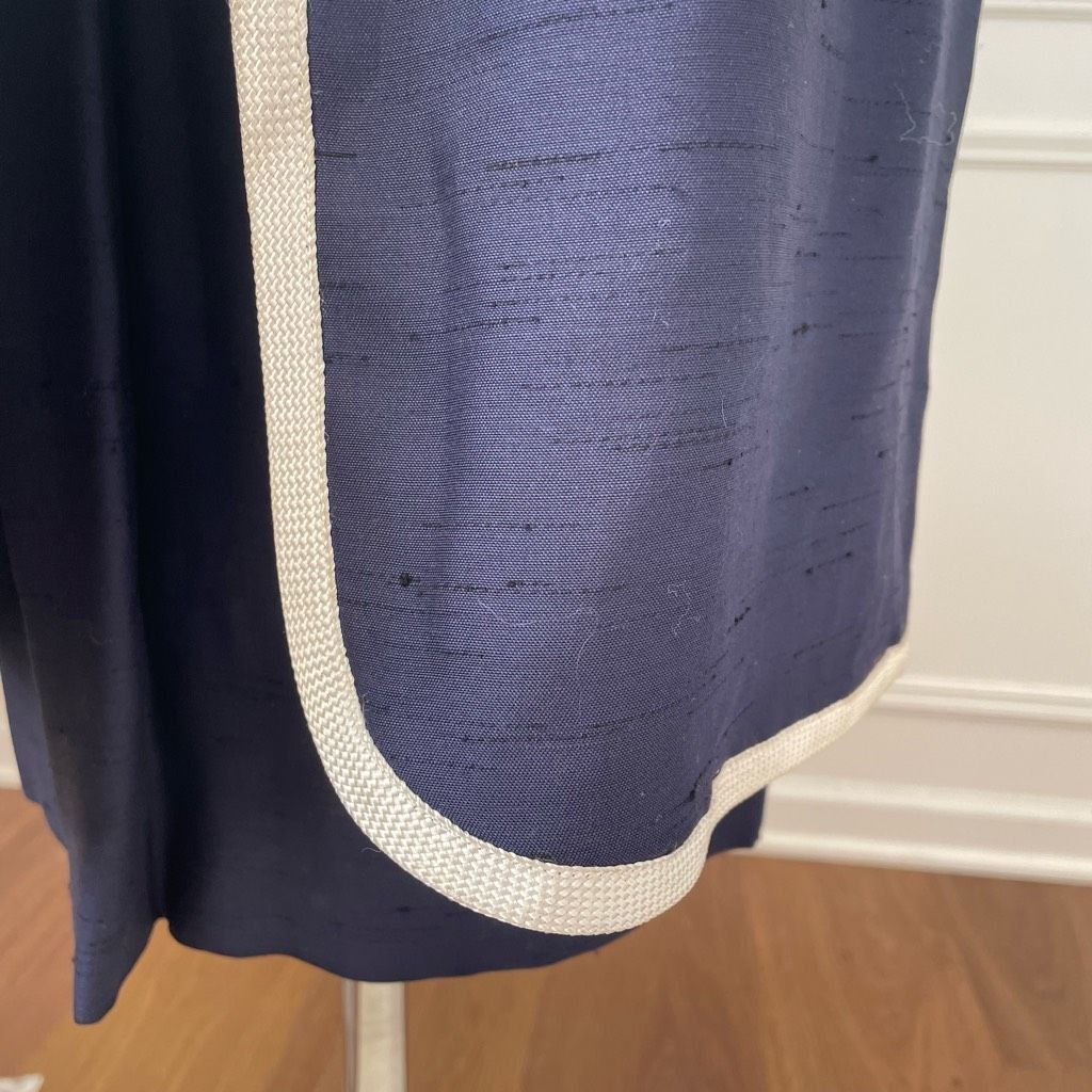 Vintage Vintage Mix & Match Dark Blue Sheath Dress Long Blazer Ivory Trim XS Size XS / US 0-2 / IT 36-38 - 5 Thumbnail