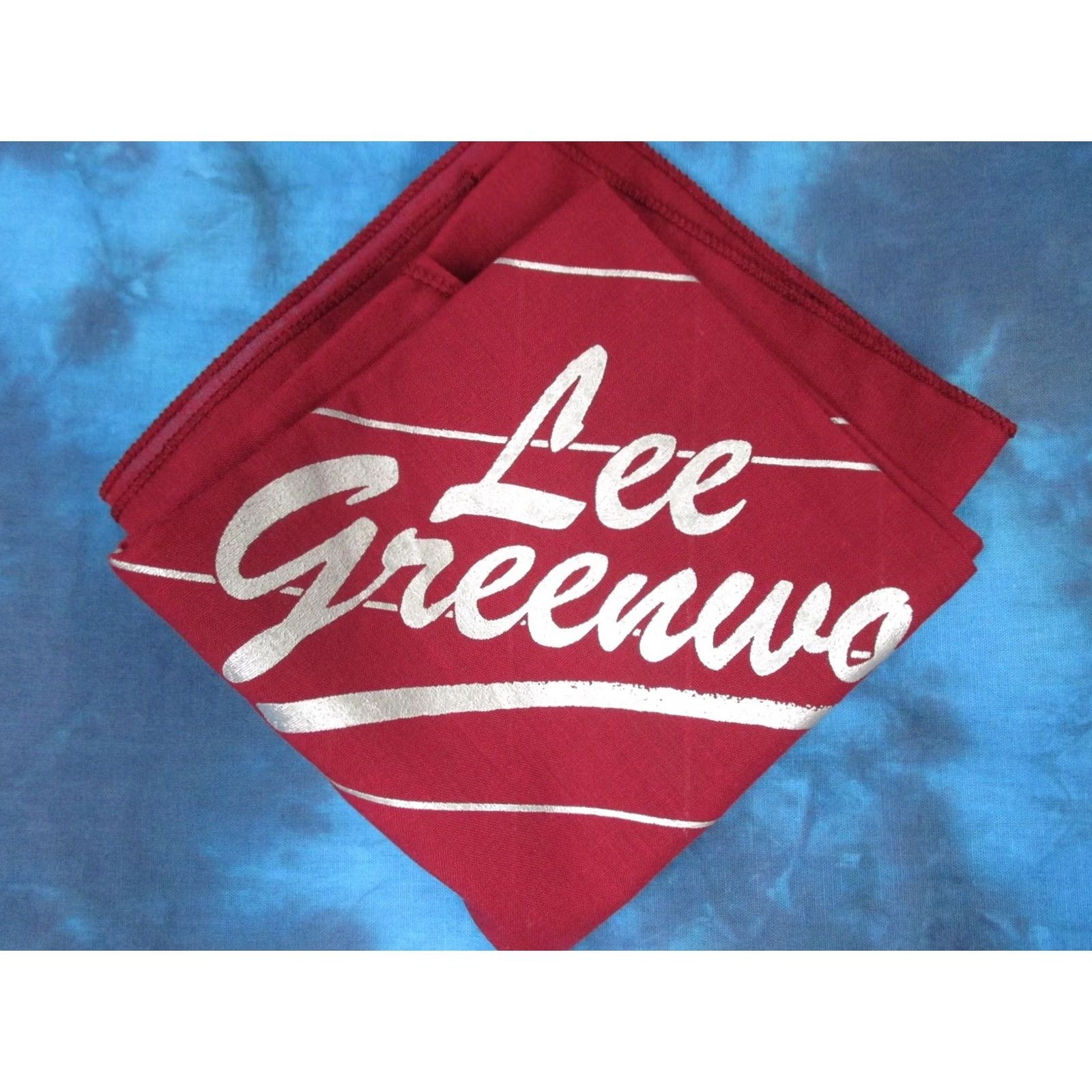 Lee VINTAGE DEADSTOCK 80s LEE GREENWOOD CONCERT BANDANA handkerchief country tour Men Red Size ONE SIZE - 5 Thumbnail
