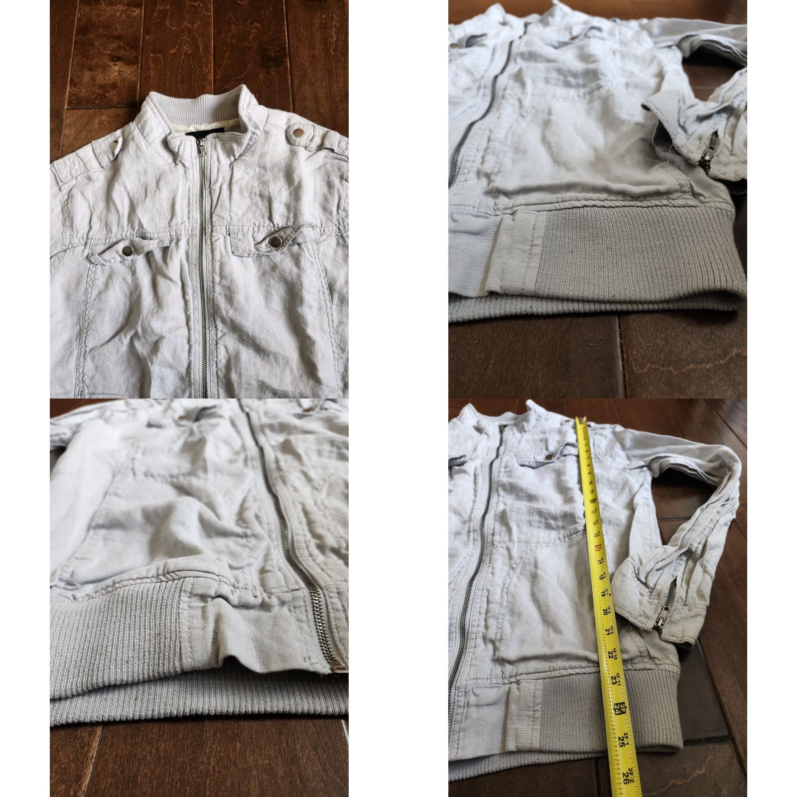 Vintage Twentyone Men Gray Zip Jacket with Pockets - Size L Size US L / EU 52-54 / 3 - 8 Thumbnail