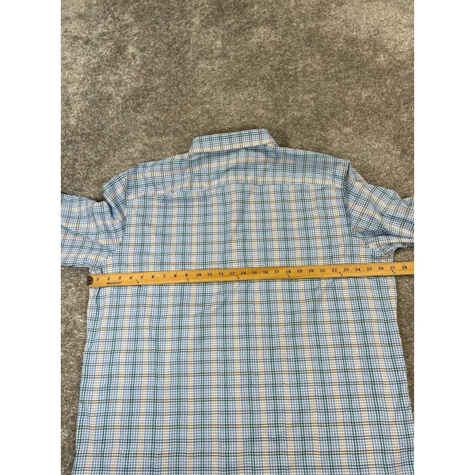 UNTUCKit UNTUCKit Mens Shirt 3XL Blue Beige Green Plaid Button-Up Casual Classic Cotton Size US XXL / EU 58 / 5 - 4 Thumbnail