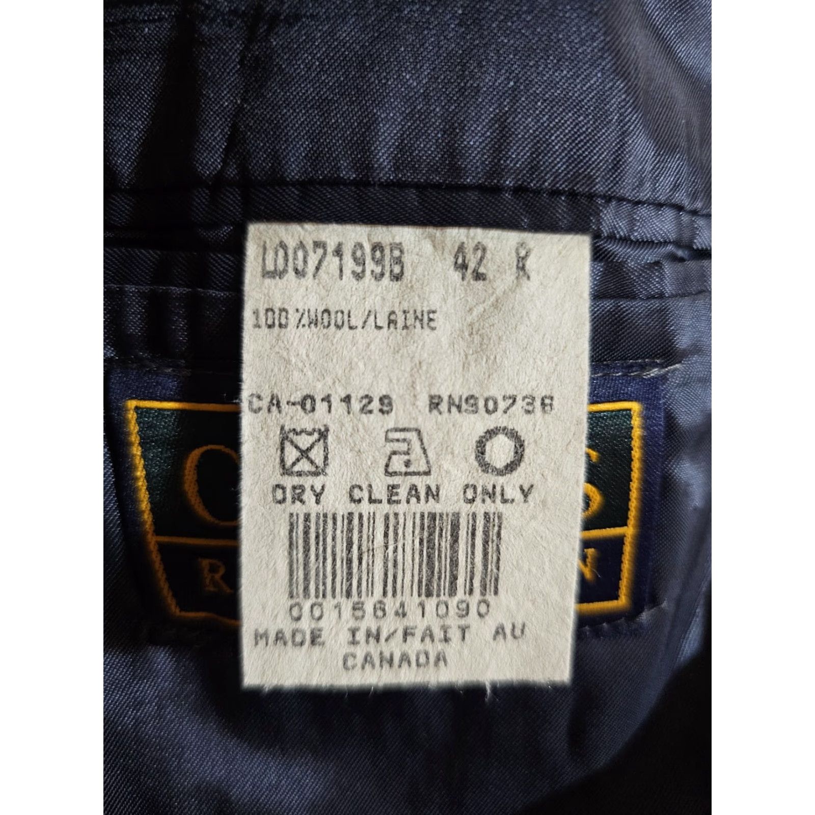 Chaps VINTAGE CHAPS By RALPH LAUREN 100% Wool Blue Pin Striped Suit Mens 42 Regular 34x30 Pants Size 42R - 4 Thumbnail