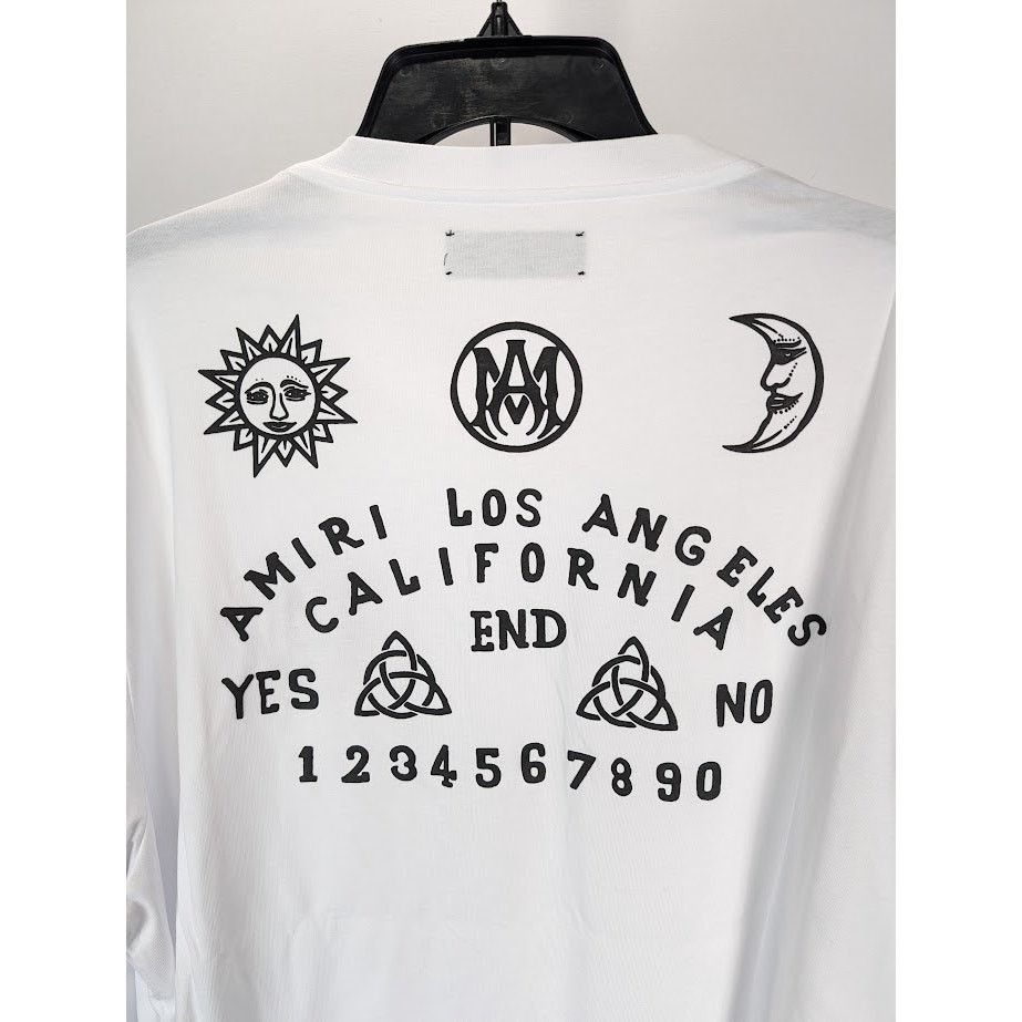 Amiri o1rshd1 Ouija Board Long Sleeve T-Shirt in White Size US XXL / EU 58 / 5 - 16 Thumbnail