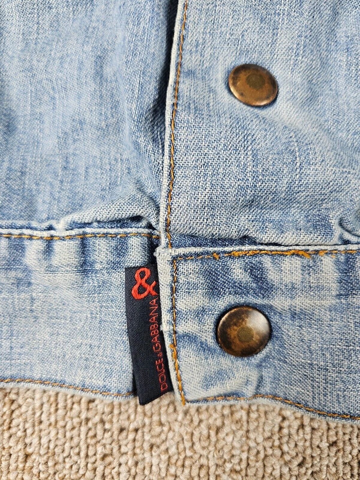 Dolce & Gabbana × Vintage Vintage 90s Dolce & Gabbana Cropped Denim Jacket Size XL / US 12-14 / IT 48-50 - 7 Thumbnail