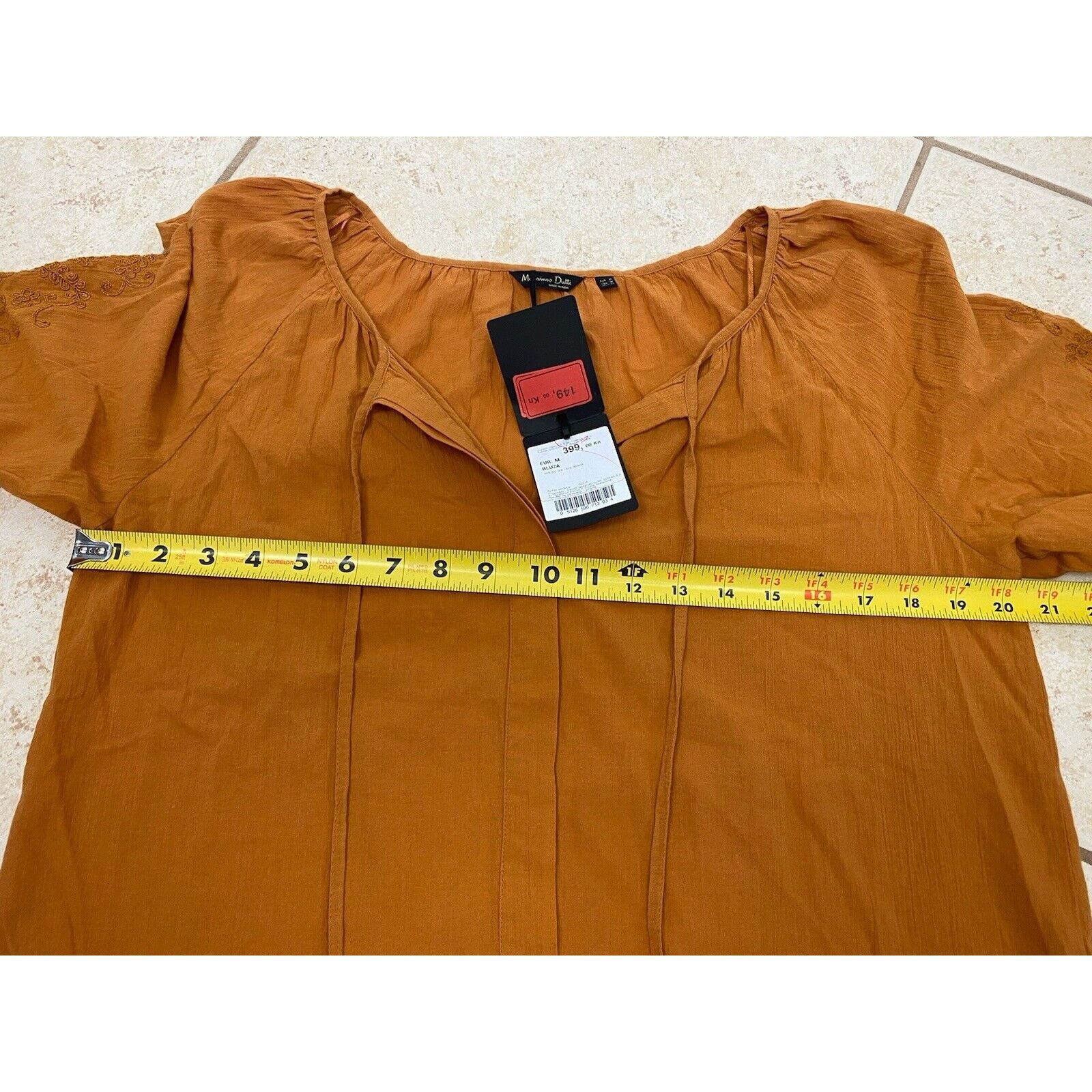 Massimo Dutti NWT Massimo Dutti Orange Rust Button Shirt Blouse Linen Size M / US 6-8 / IT 42-44 - 13 Thumbnail