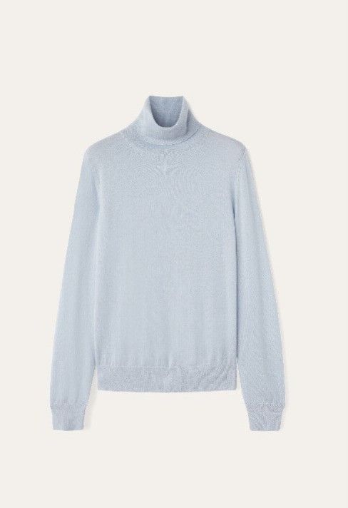 Loro Piana o1srvl11e0824 Neo Piuma Turtleneck Sweater in Light Blue Size M / US 6-8 / IT 42-44 - 1 Thumbnail