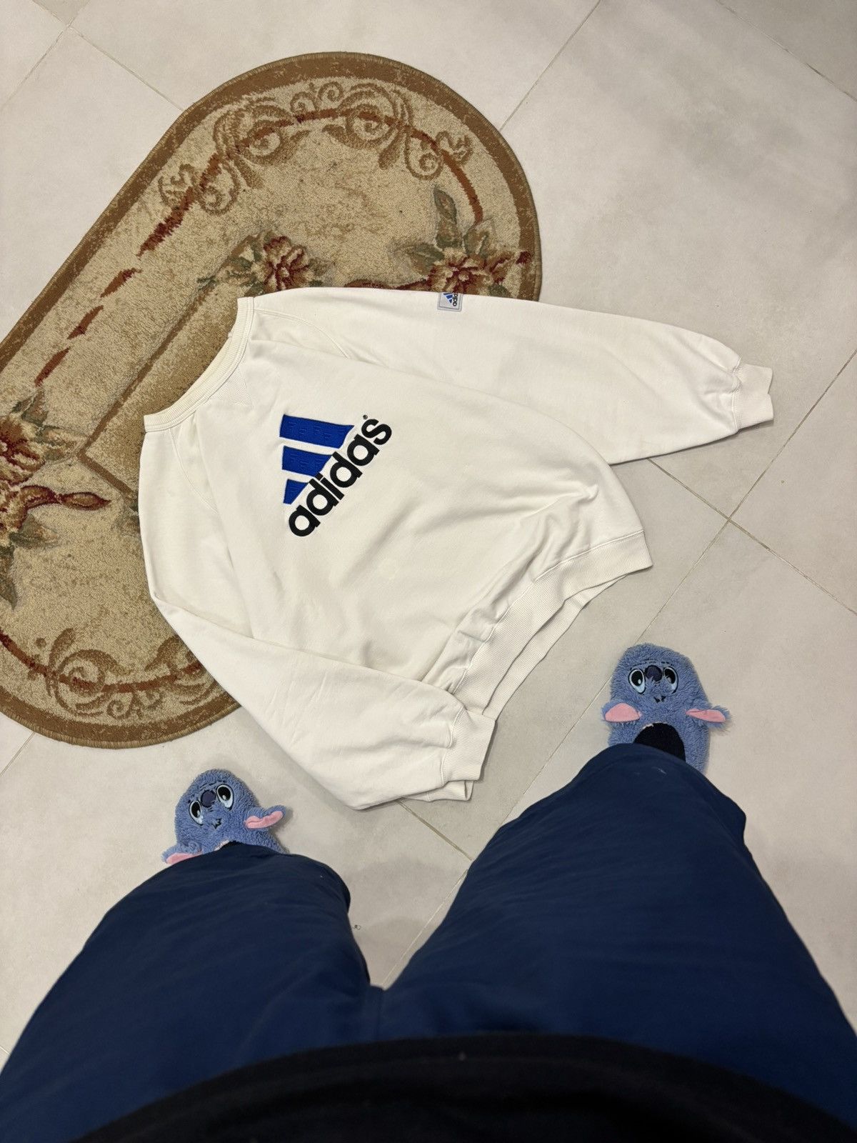 Adidas 90s Vintage Adidas Big Logo Crewneck Sweatshirt Size US XL / EU 56 / 4 - 1 Thumbnail