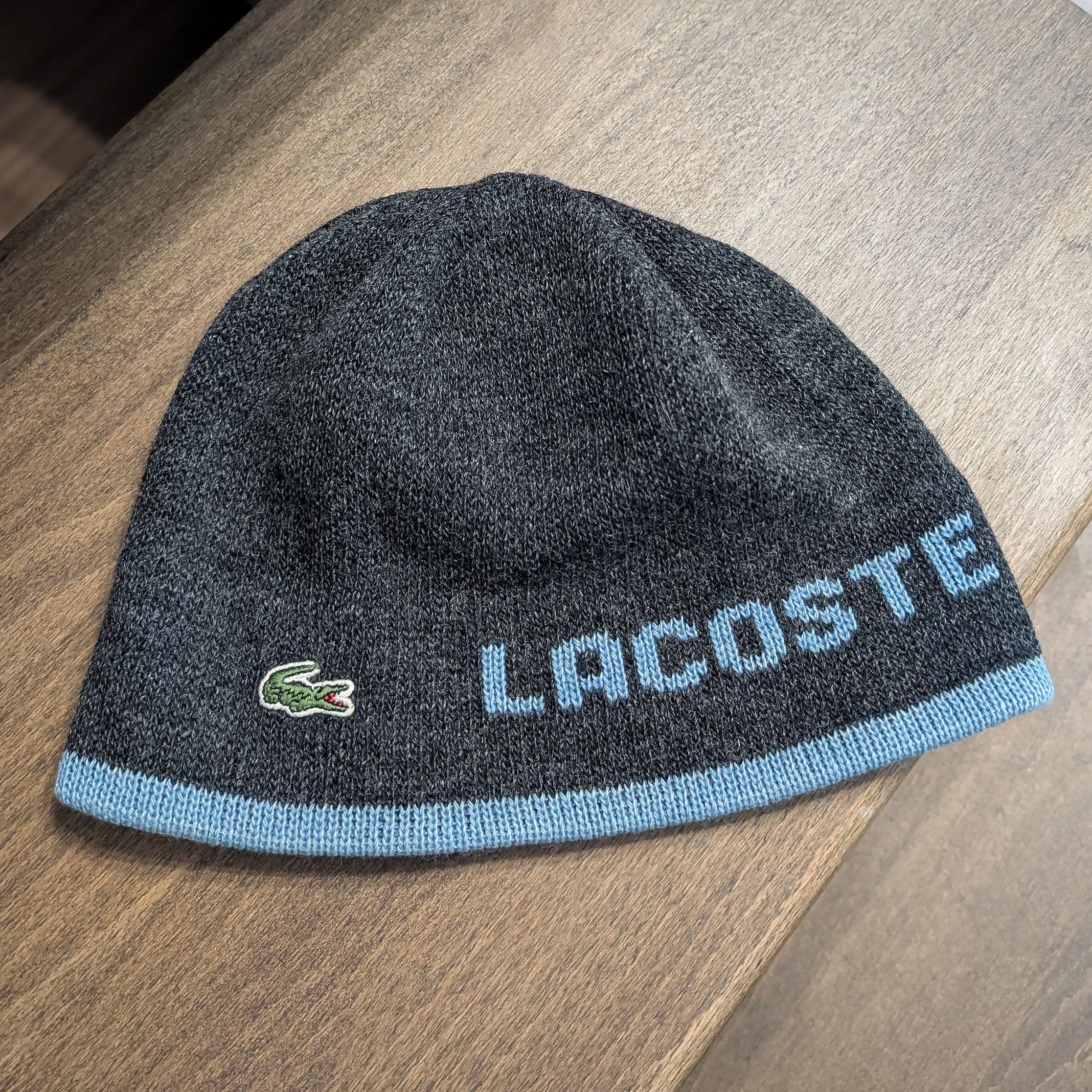 Lacoste Vintage Lacoste Wool Beanie Hat Unisex Crocodile Logo Knit Size ONE SIZE - 4 Thumbnail