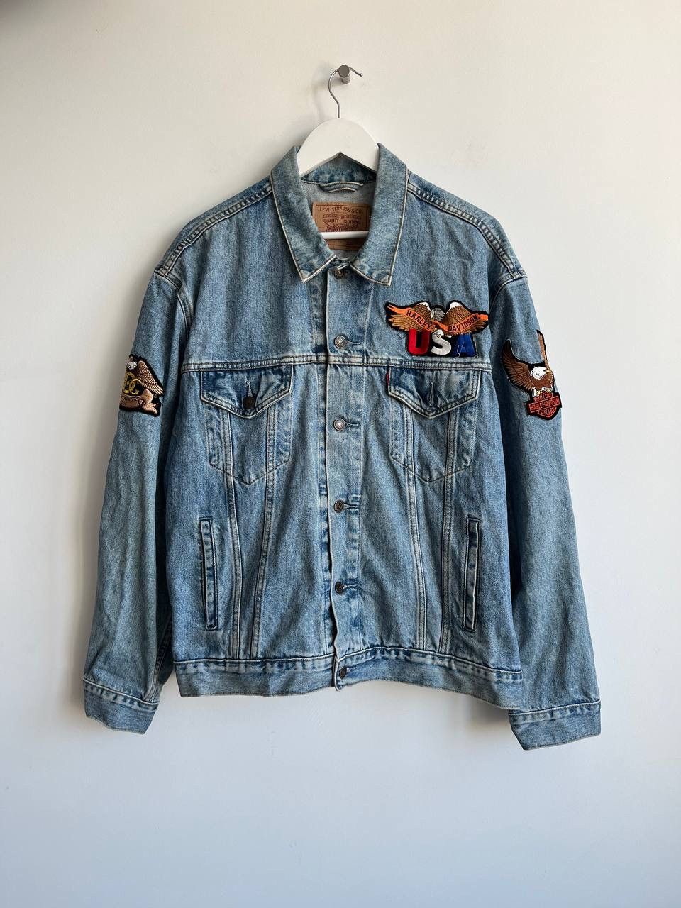 Levi's Vintage Levis Harley Davidson Patched Denim Jacket Size US XXL / EU 58 / 5 - 1 Thumbnail