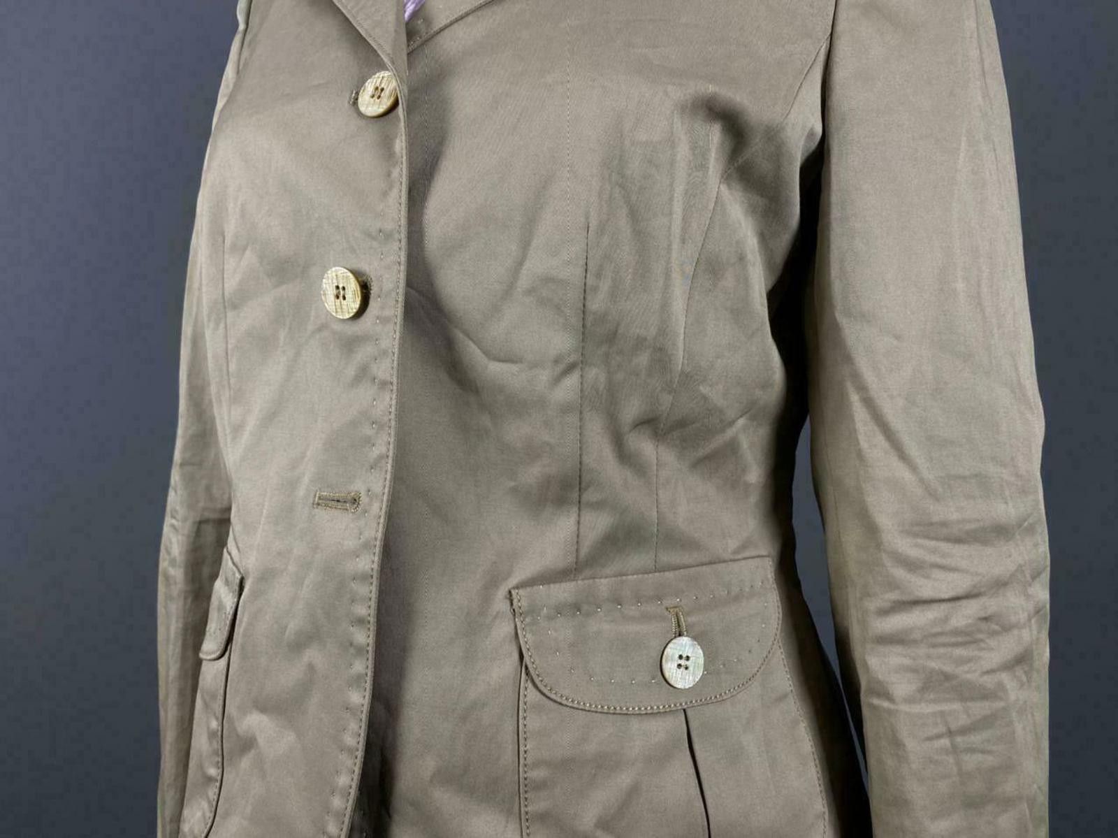 Designer Ladies Max Mara Grey Cotton Blazer Jacket Size 12 Size XL / US 12-14 / IT 48-50 - 8 Thumbnail