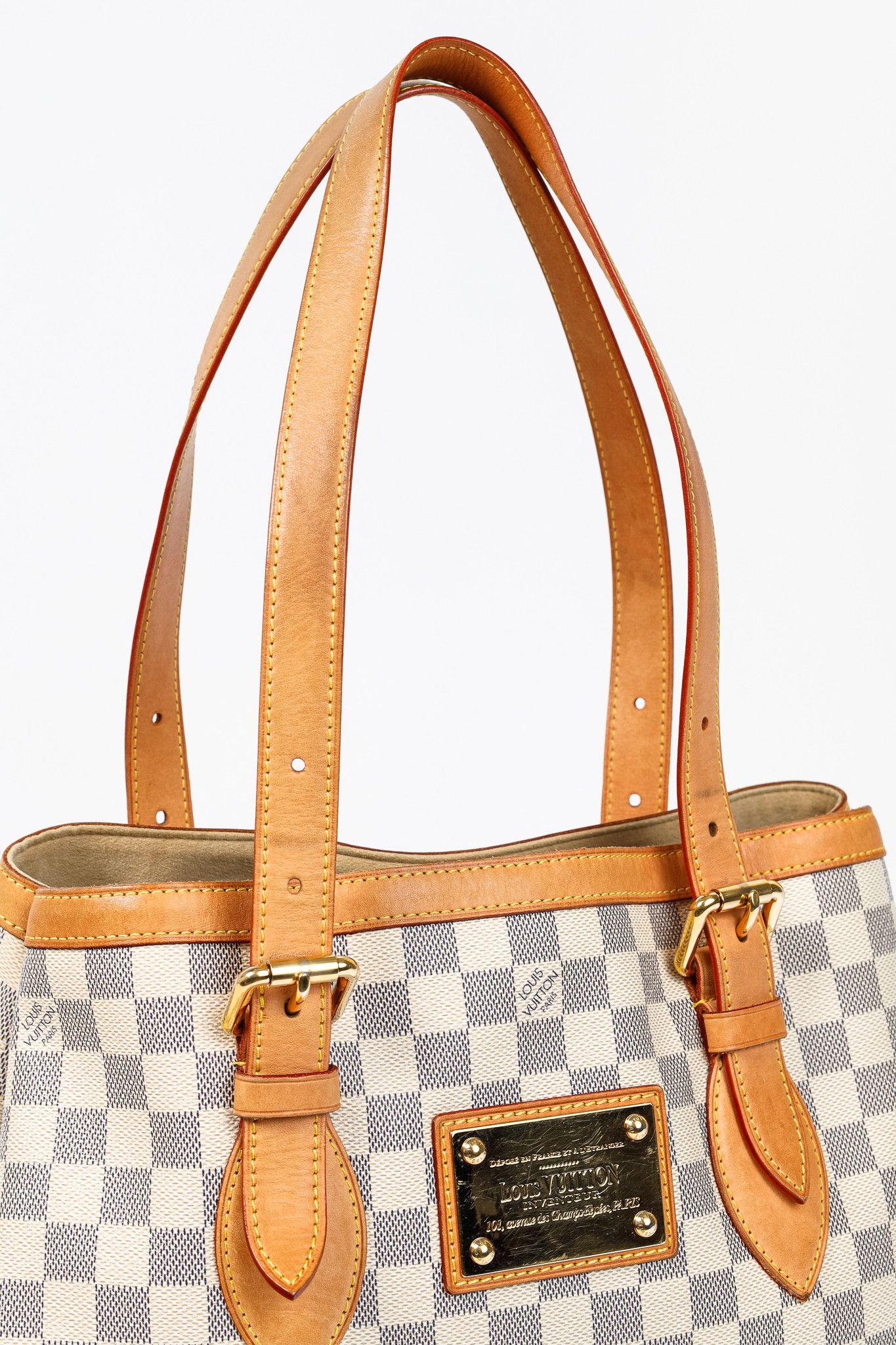 Louis Vuitton Louis Vuitton Hampstead MM Damier Azur Canvas Tote Size ONE SIZE - 7 Thumbnail