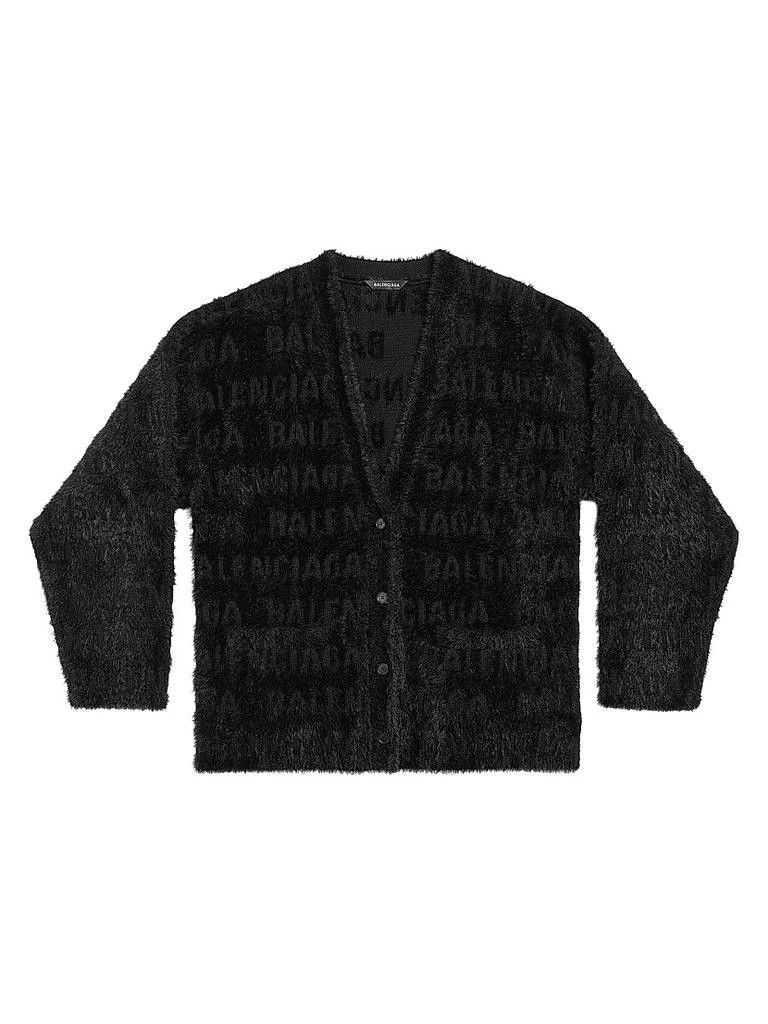 Balenciaga o1tr1nto0226 Bal Horizontal Allover Furry Cardigan In Black Size S / US 4 / IT 40 - 1 Thumbnail