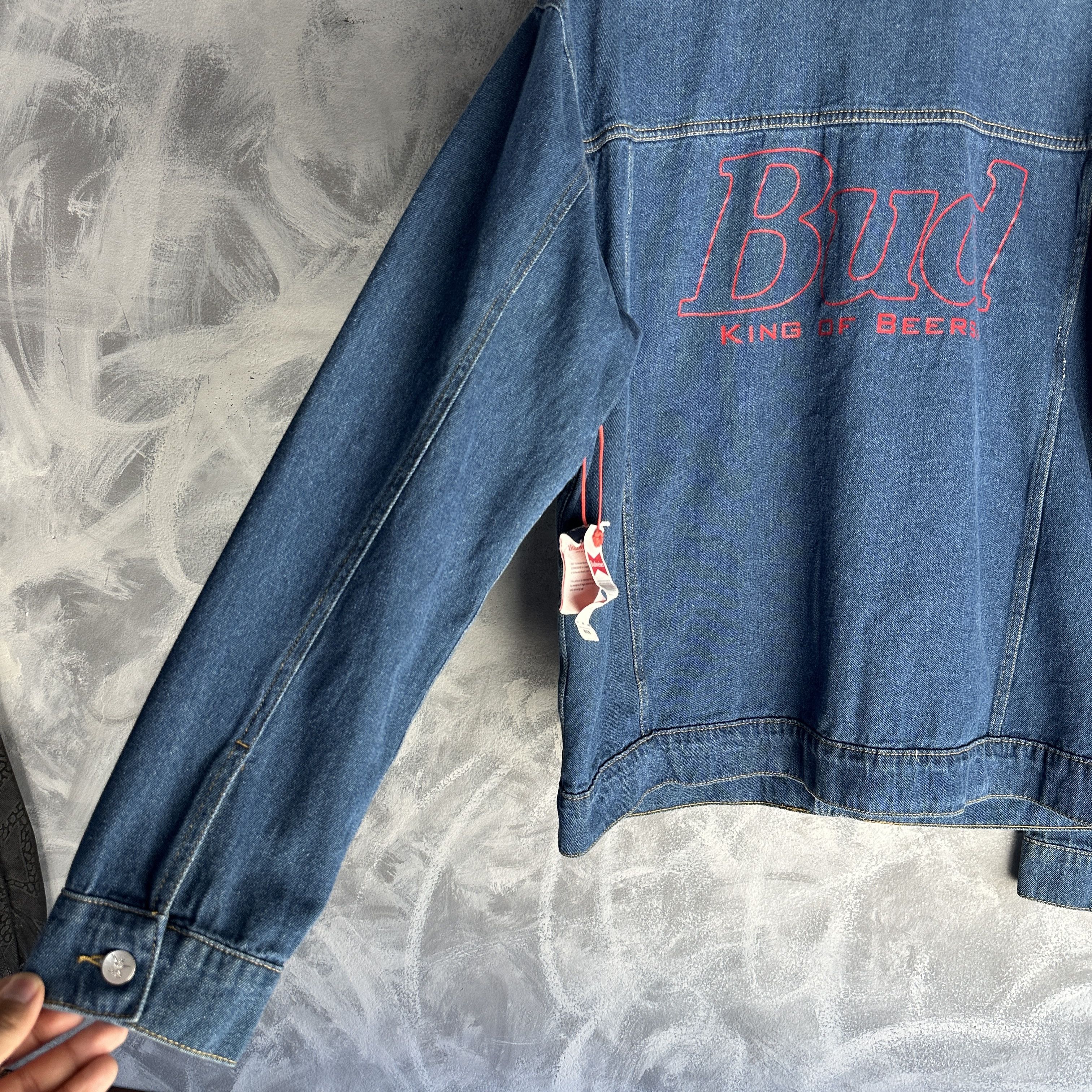 Budweiser Budweiser Bud King of Beers Denim Jacket Mens XL Blue NWT Size US XL / EU 56 / 4 - 11 Thumbnail