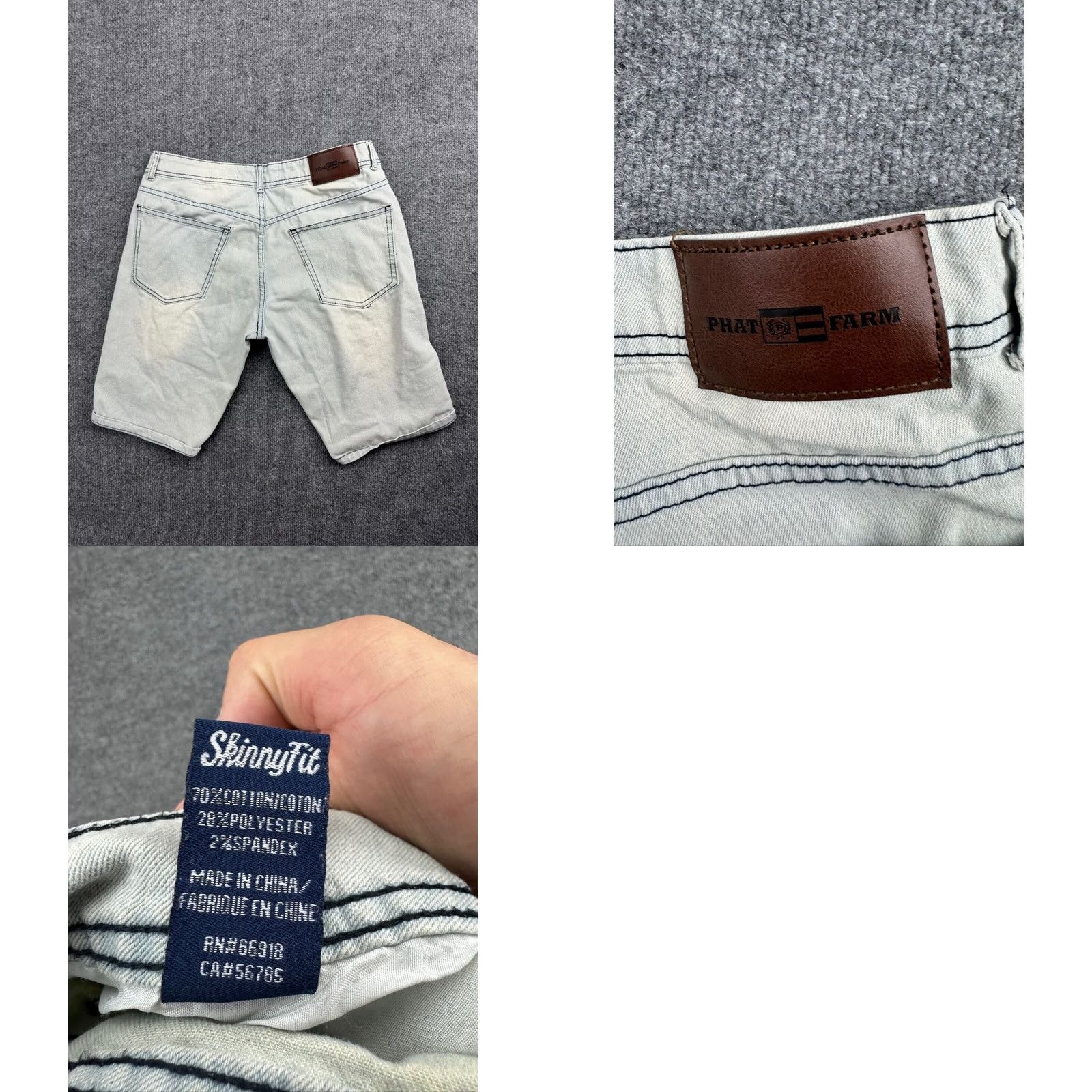 Phat Farm Phat Farm Jean Shorts Men's 31 Light Blue Distressed Skinny Fit Bermuda Denim 5-Pocket Casual Vintage Y2K Mens Size US 31 - 8 Thumbnail